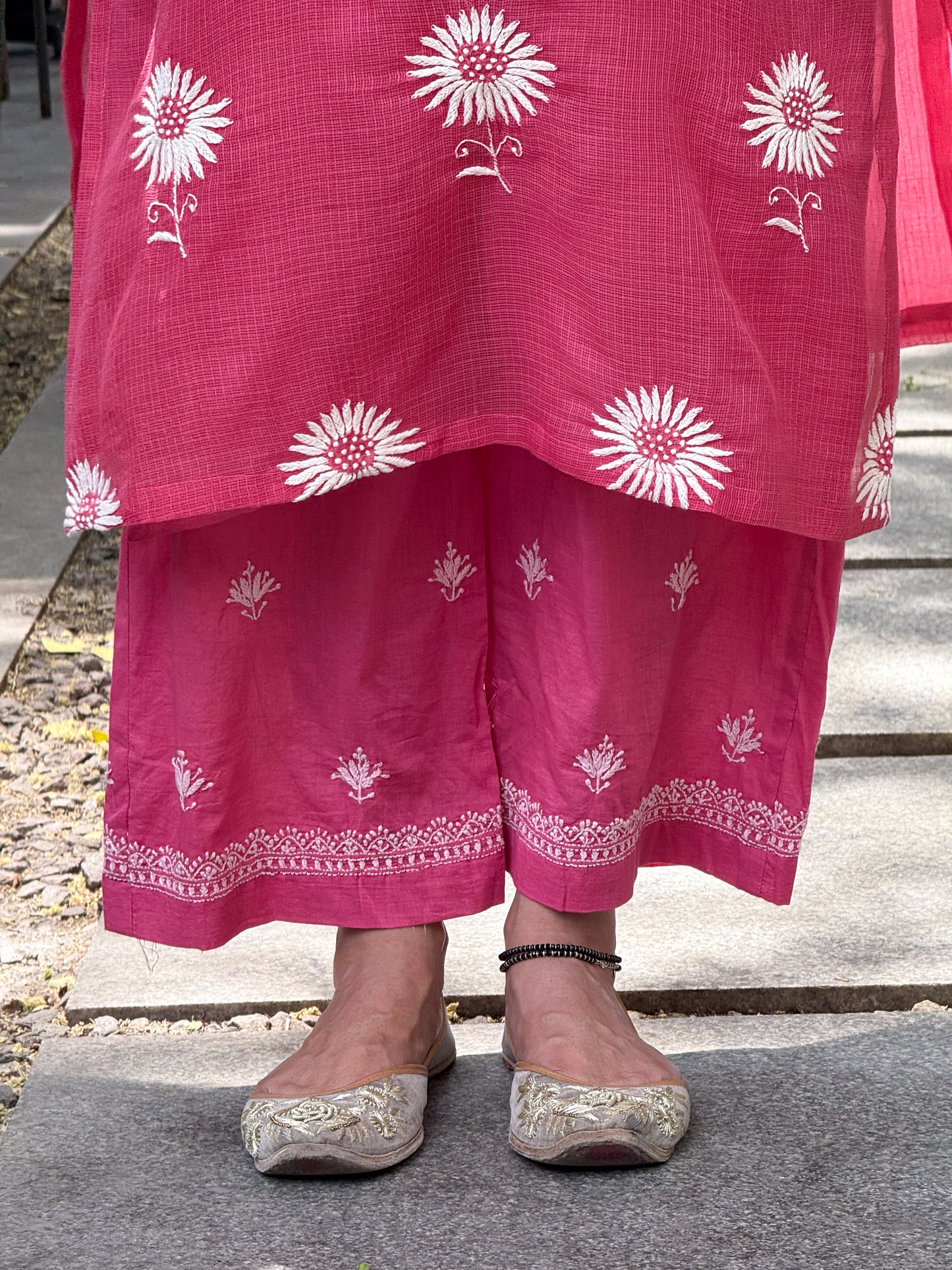 Handloom And Handembroidered Chikankari Cotton Pant
