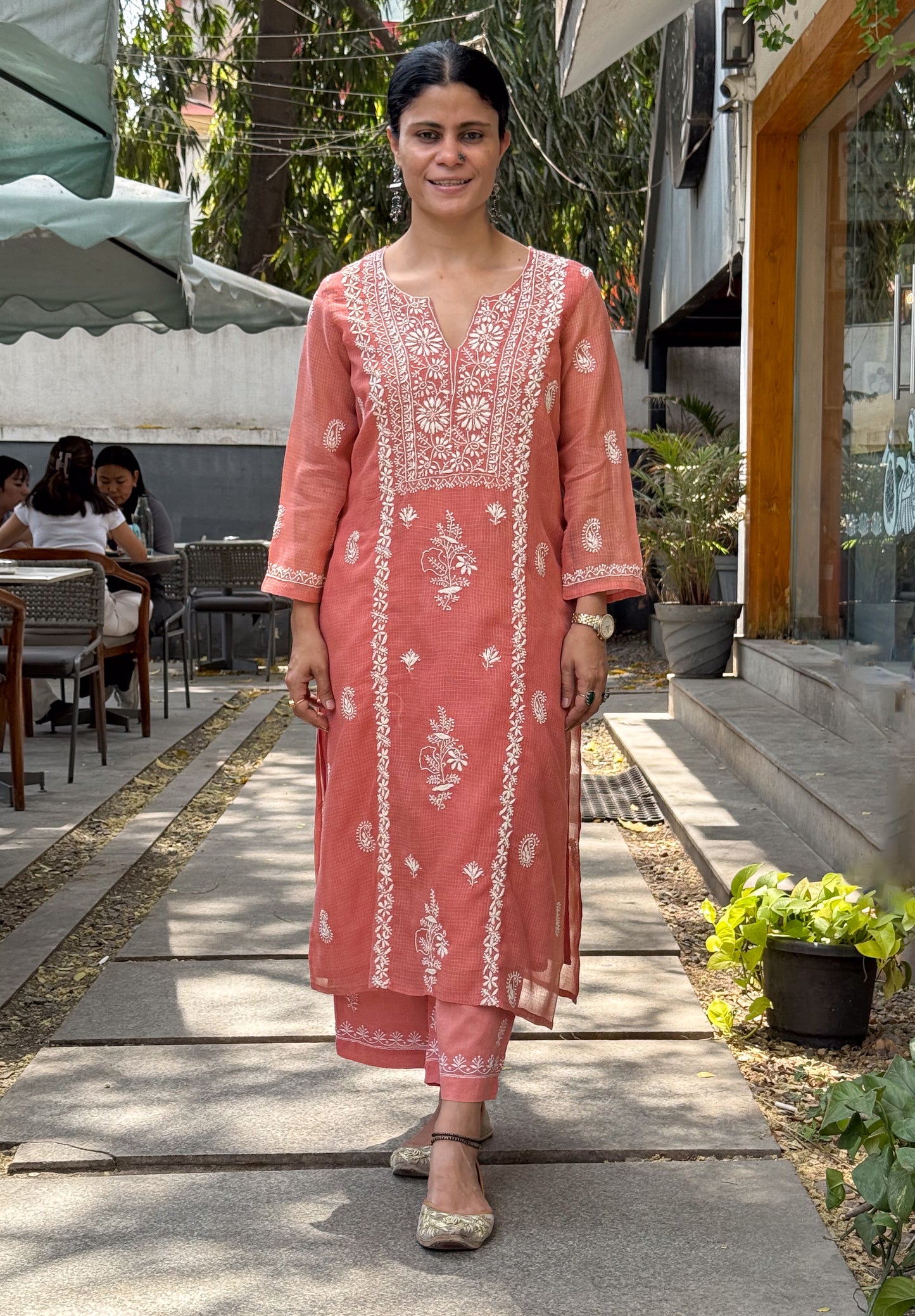 Handloom And Handembroidered Chikankari Cotton Pant