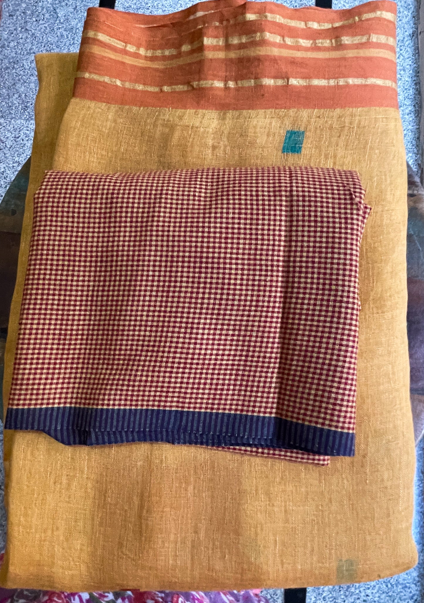 Handloom Linen With Jamdani Saree