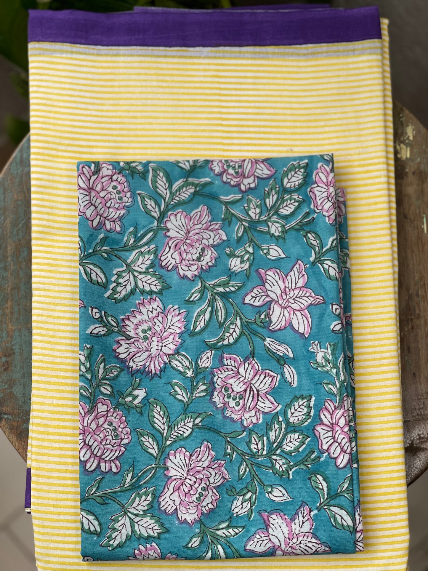 Handloom Cotton Sarees in handblock printed.