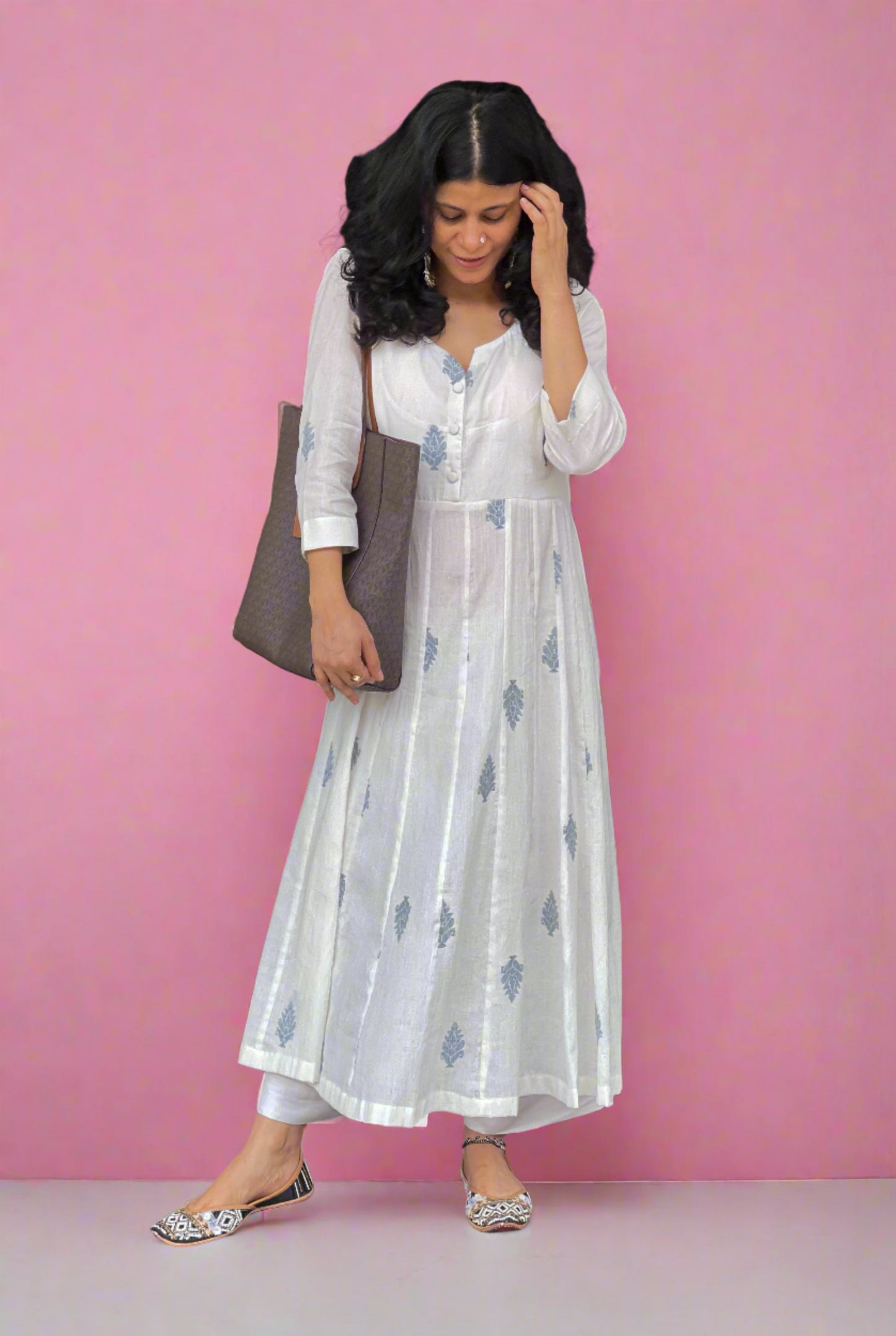 Handwoven Jamdani Muslin Kalidar Kurta