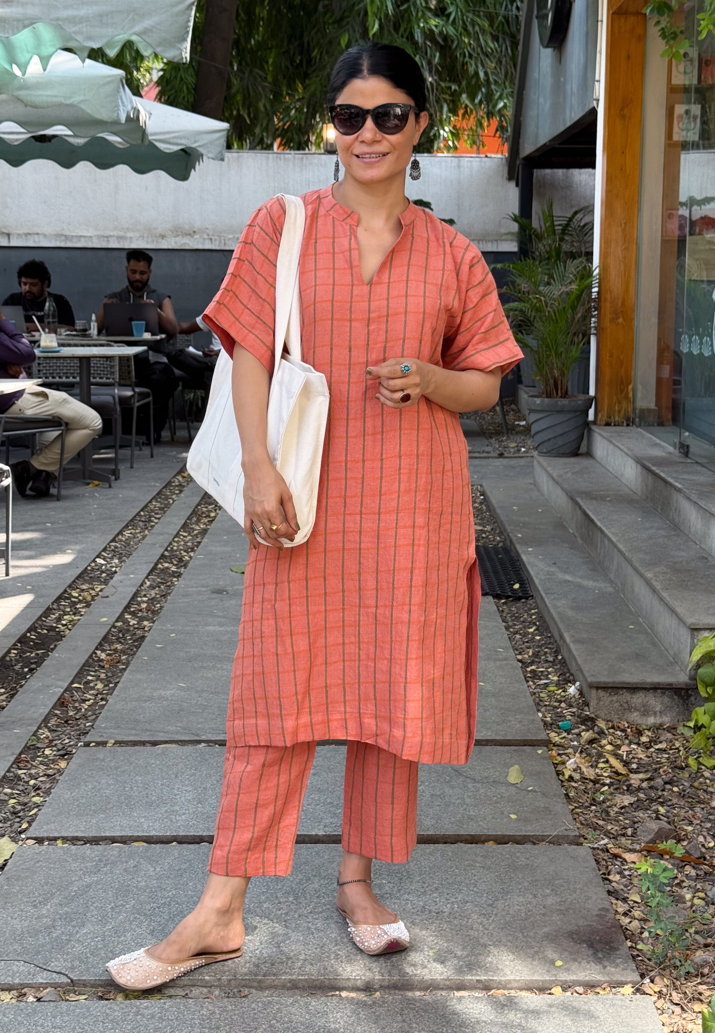 Handloom Linen By Linen Handblock Printed Kurta