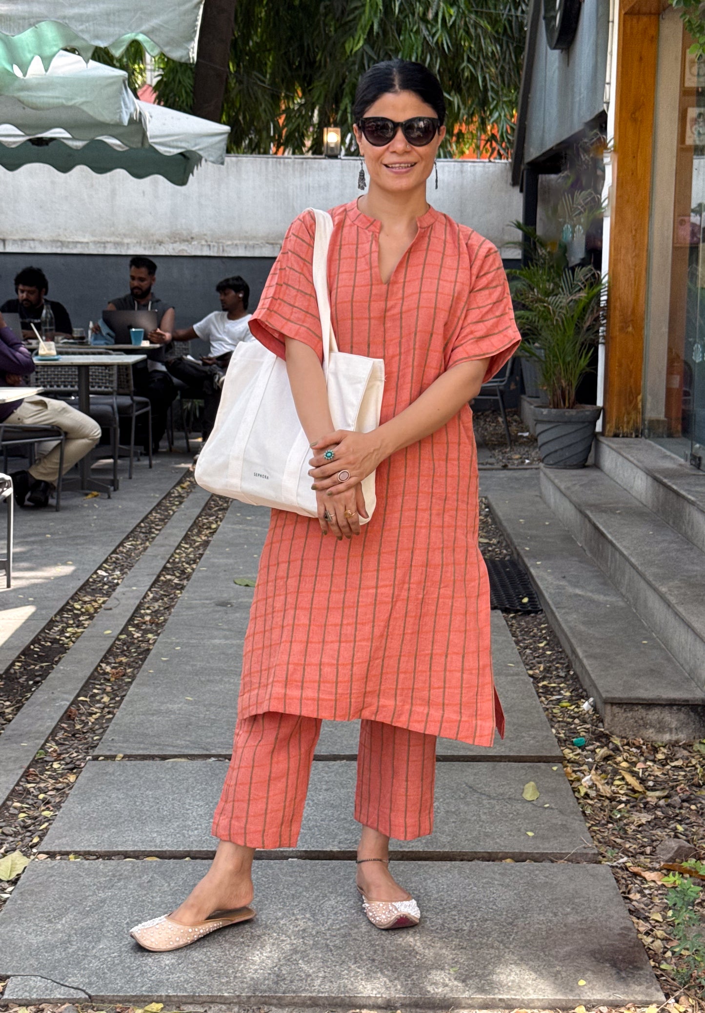 Handloom Linen By Linen Handblock Printed Kurta