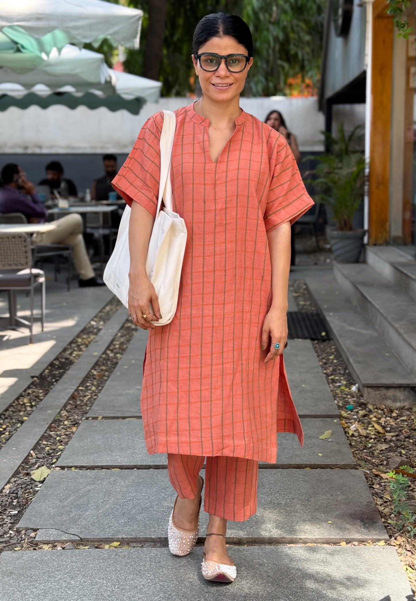Handloom Linen By Linen Handblock Printed Kurta