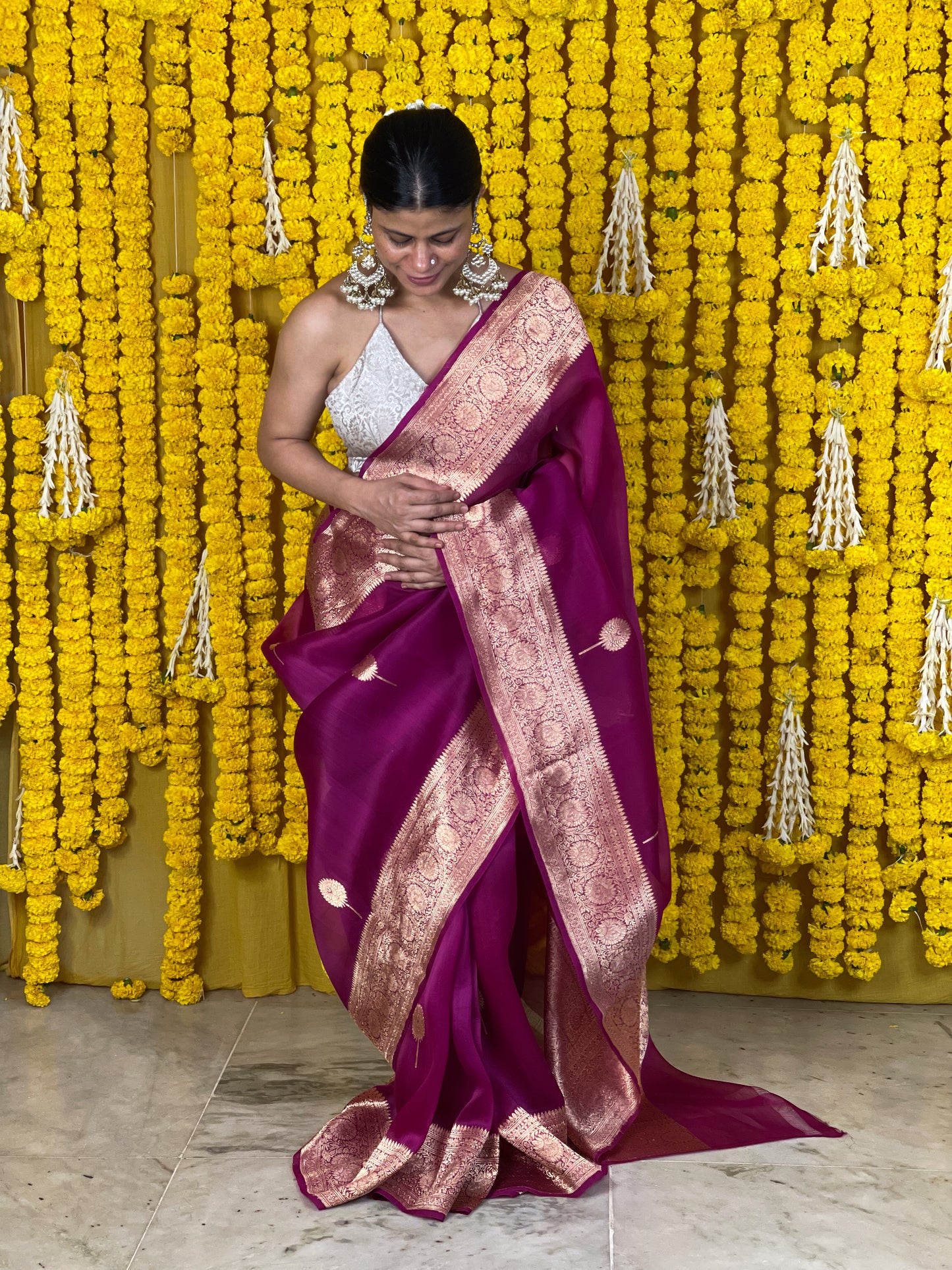 Handloom Kora Kadwa Banarasi Silk Saree