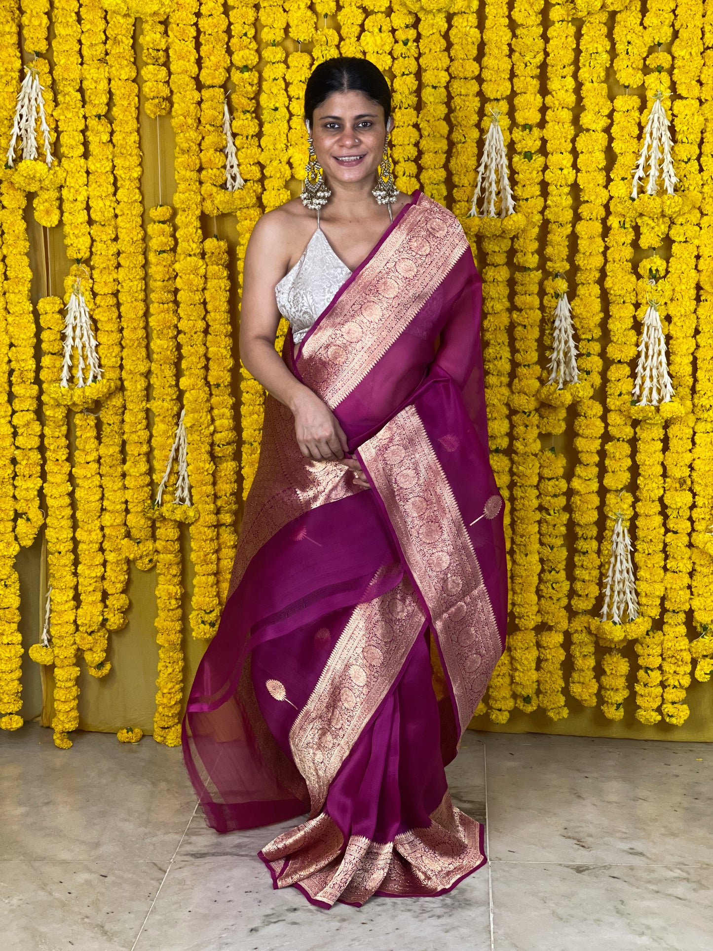 Handloom Kora Kadwa Banarasi Silk Saree
