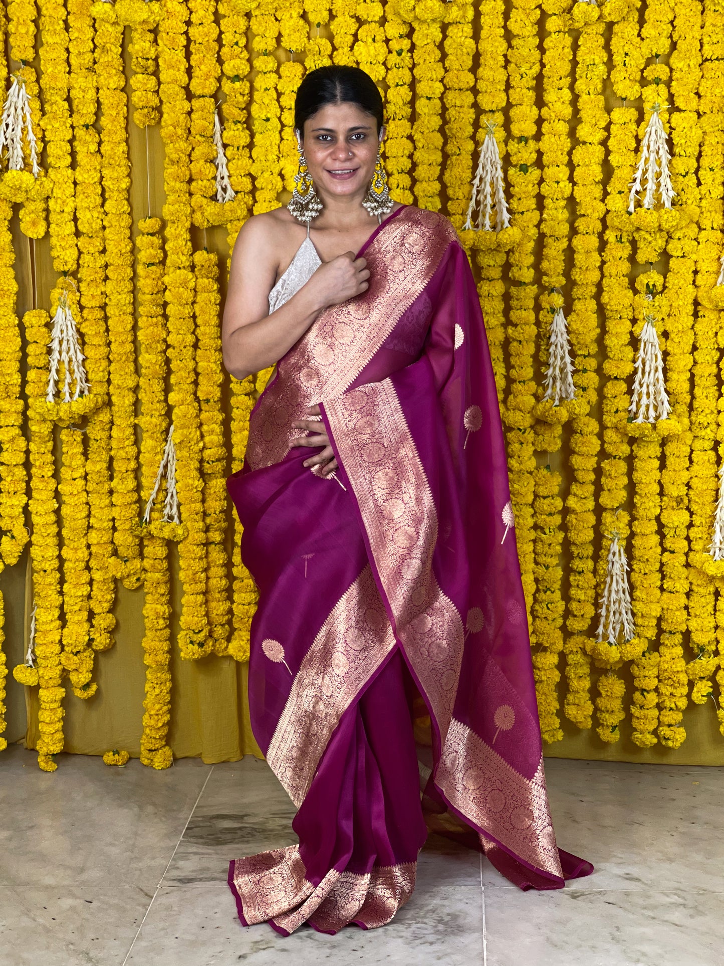 Handloom Kora Kadwa Banarasi Silk Saree