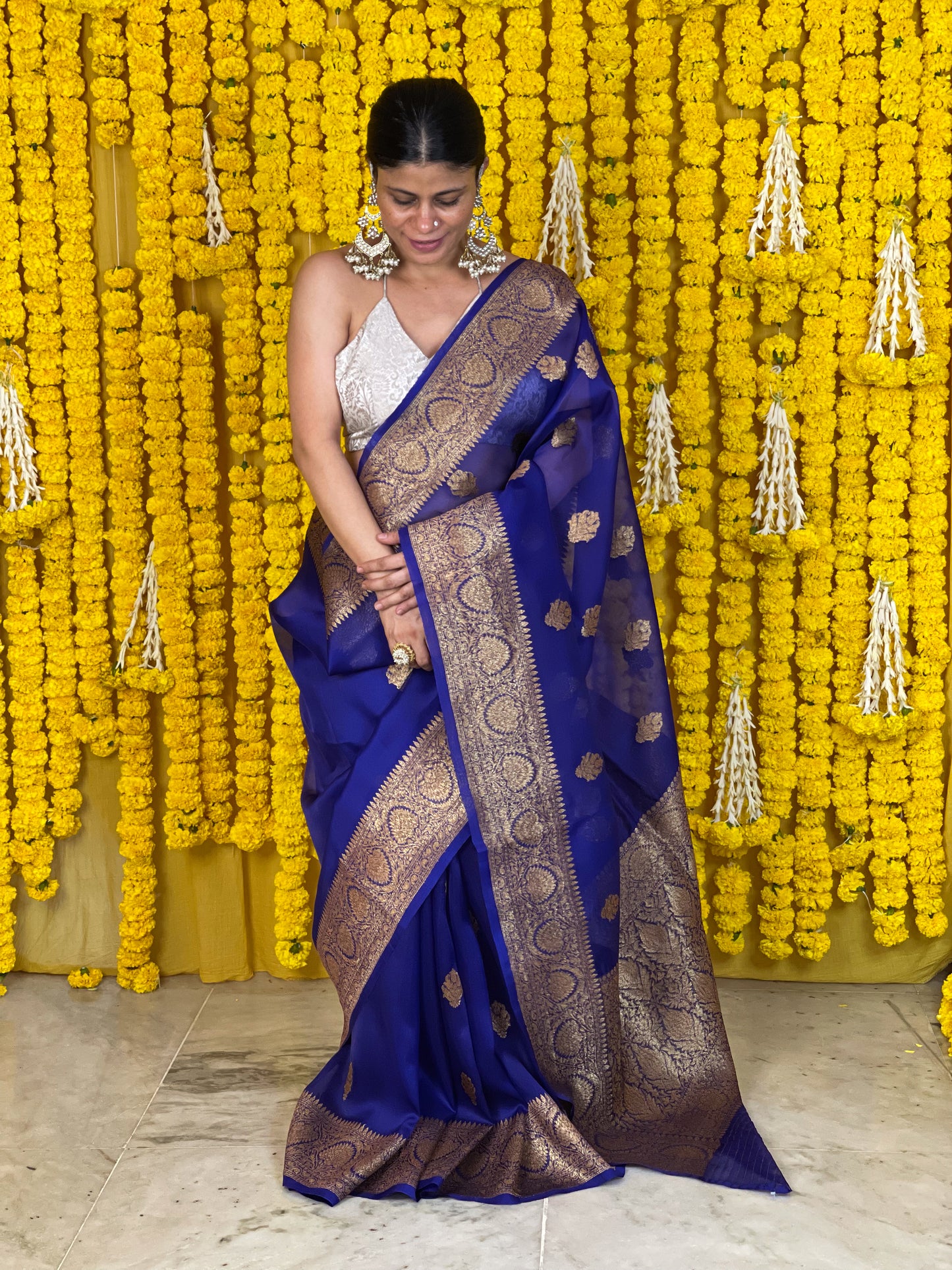 Handloom Kora Kadwa Banarasi Silk Saree