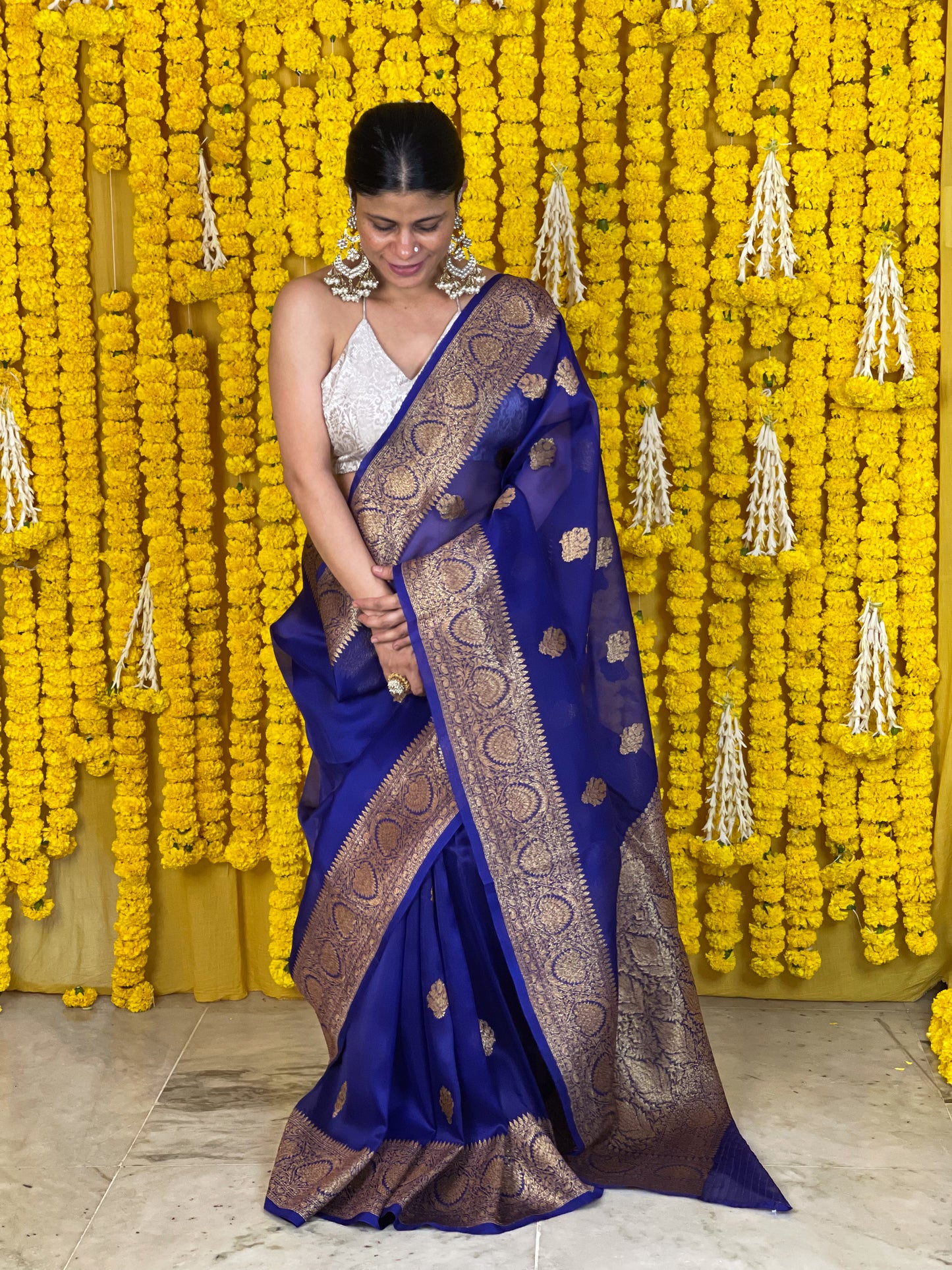 Handloom Kora Kadwa Banarasi Silk Saree