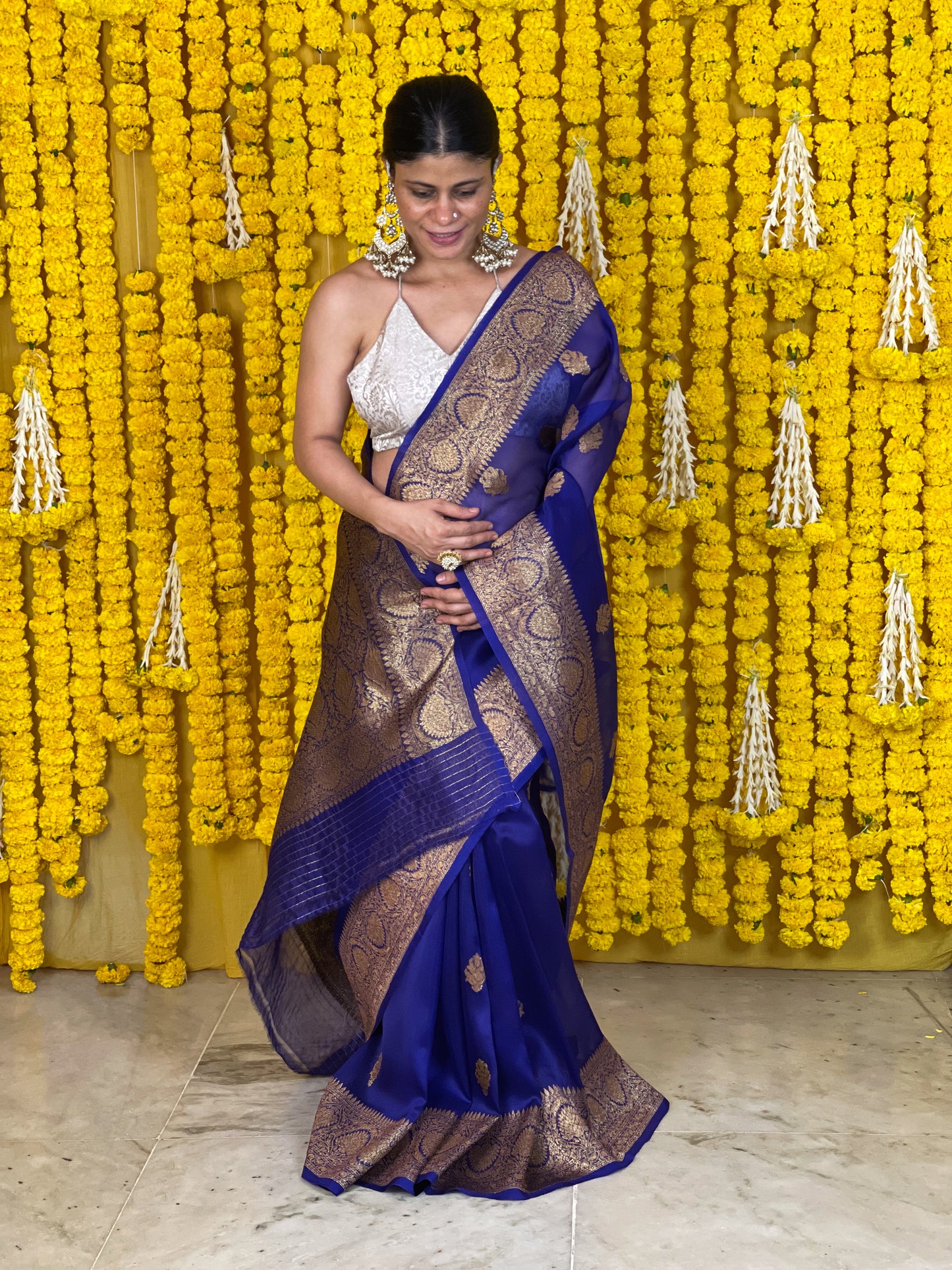 Handloom Kora Kadwa Banarasi Silk Saree
