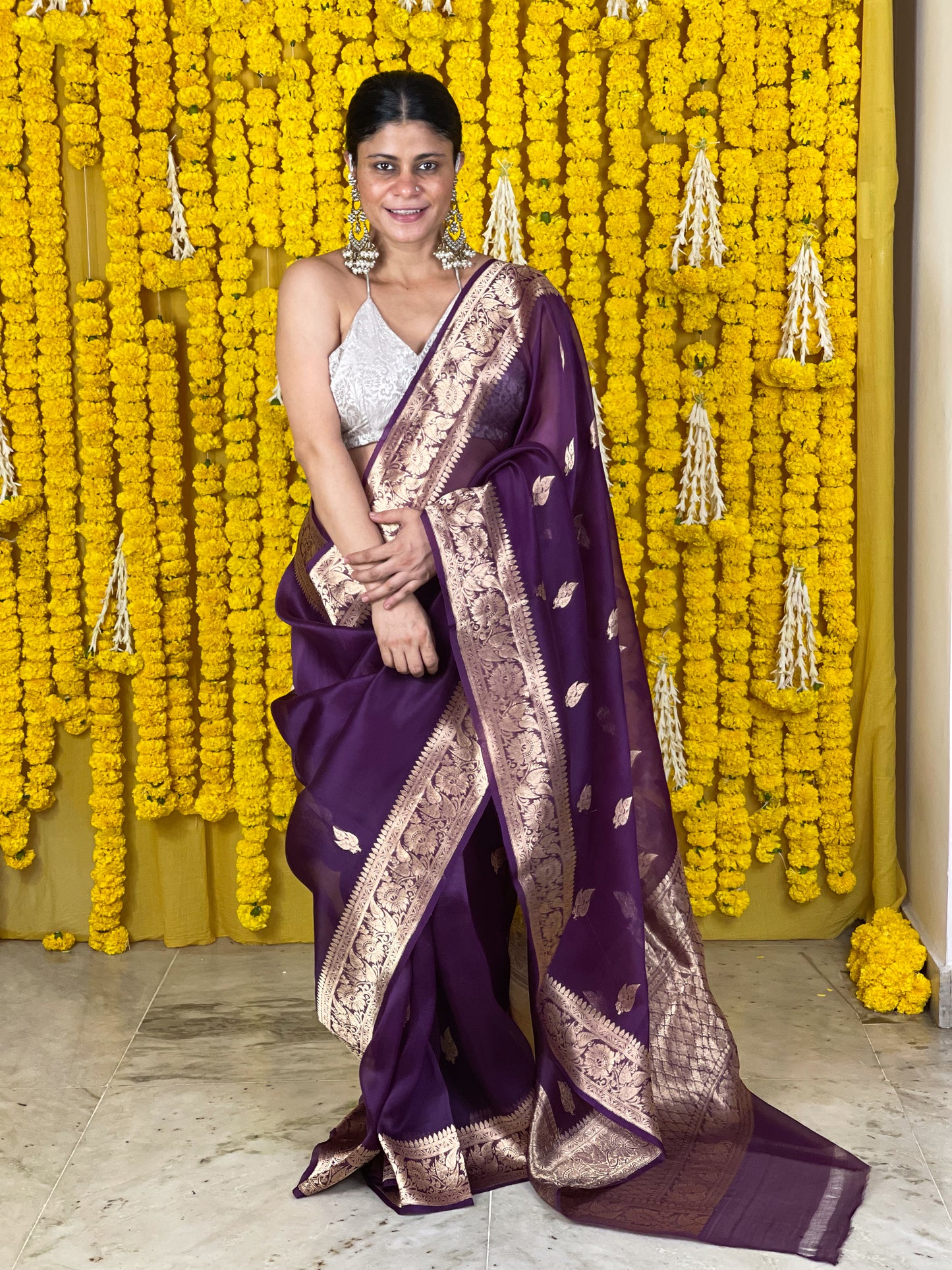 Handloom Kora Kadwa Banarasi Silk Saree