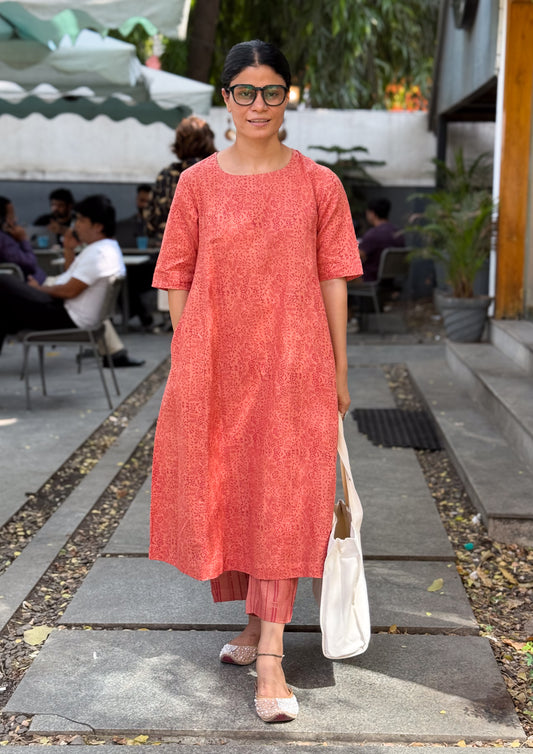 Handloom Linen By Linen Handblock Printed Kurta