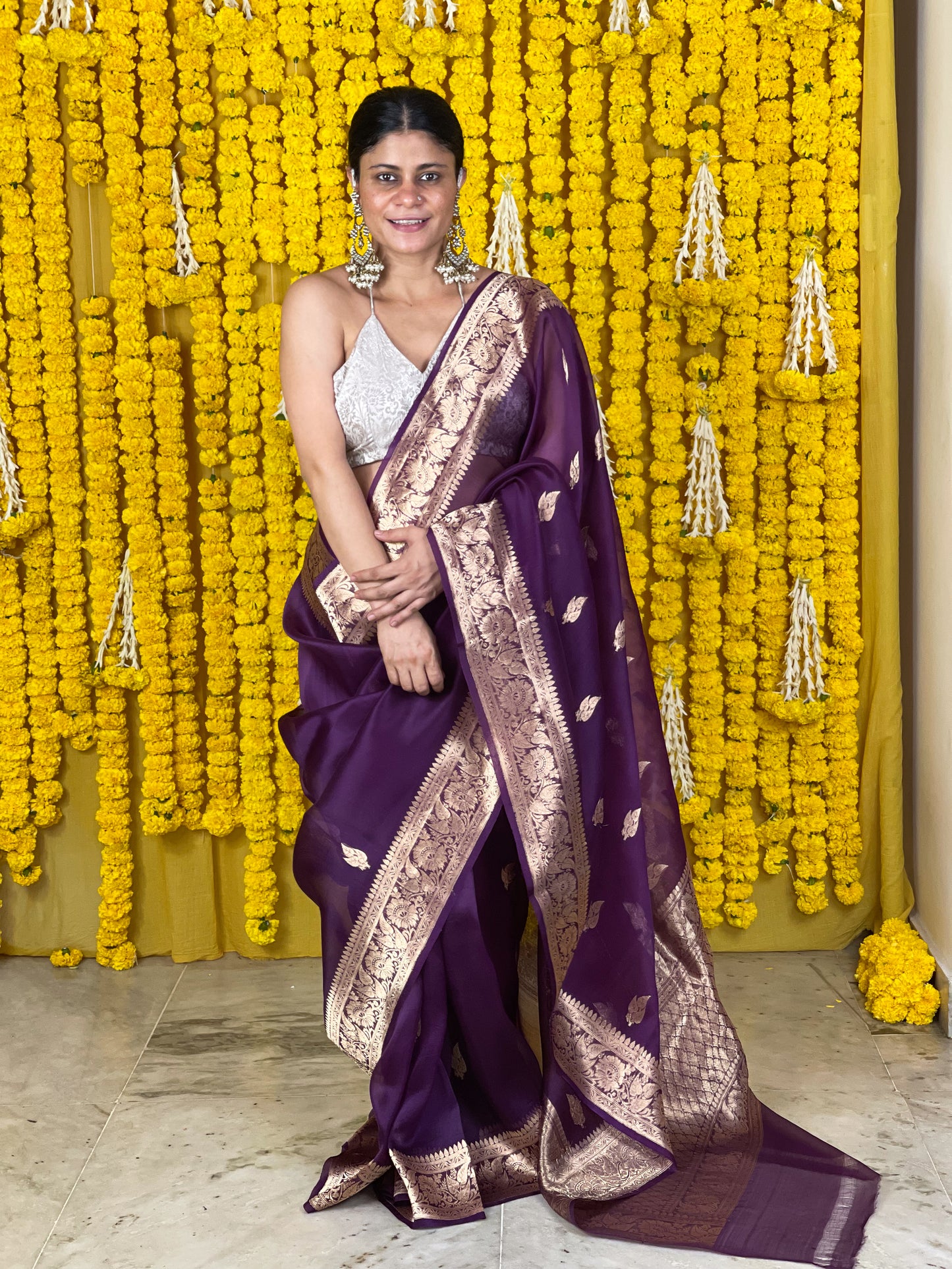 Handloom Kora Kadwa Banarasi Silk Saree