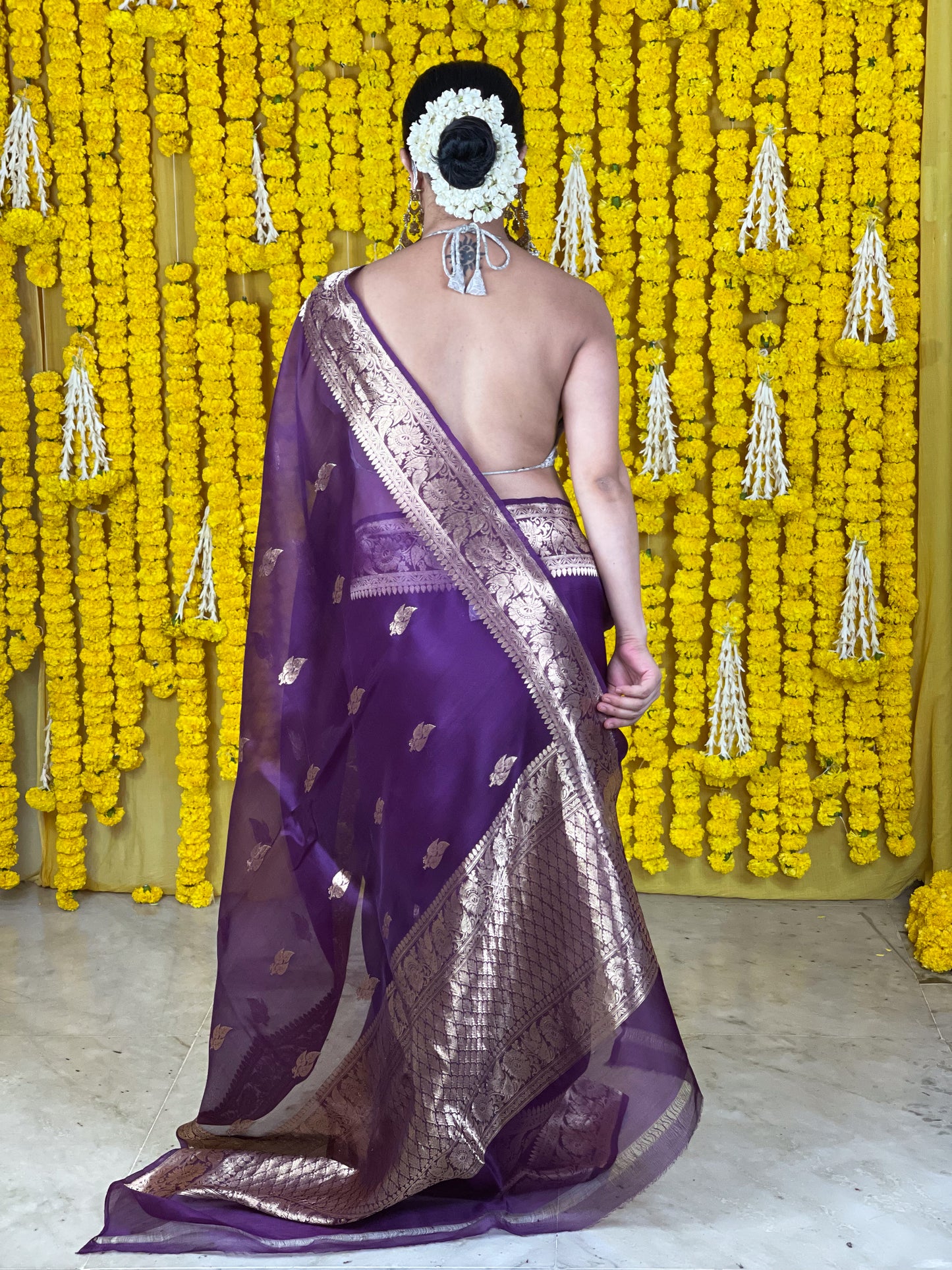 Handloom Kora Kadwa Banarasi Silk Saree