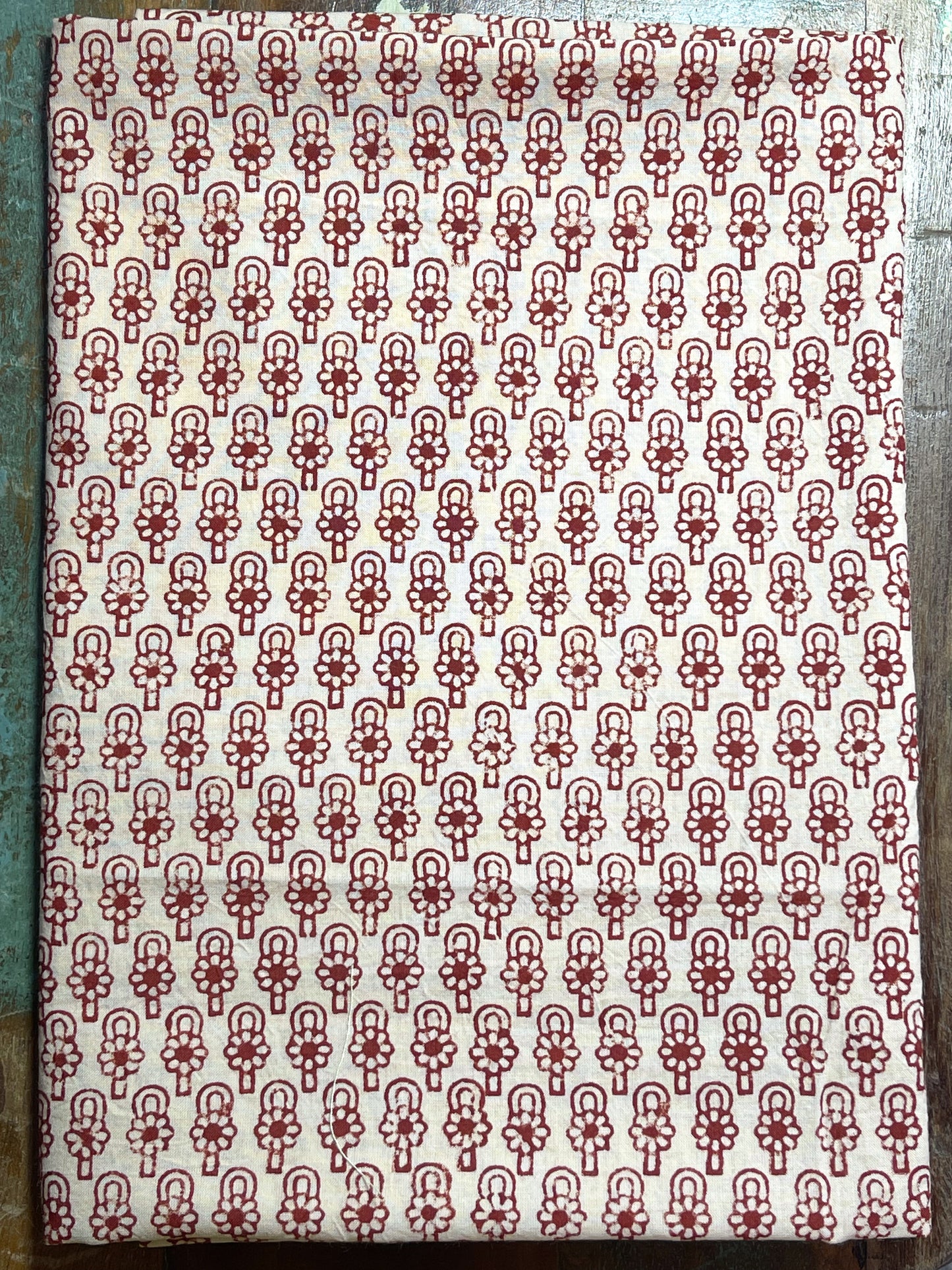 Handmade Natural Dyed Handblock Bagru / Dabu Printed Kota Doria Saree With Dabu Patch Border.