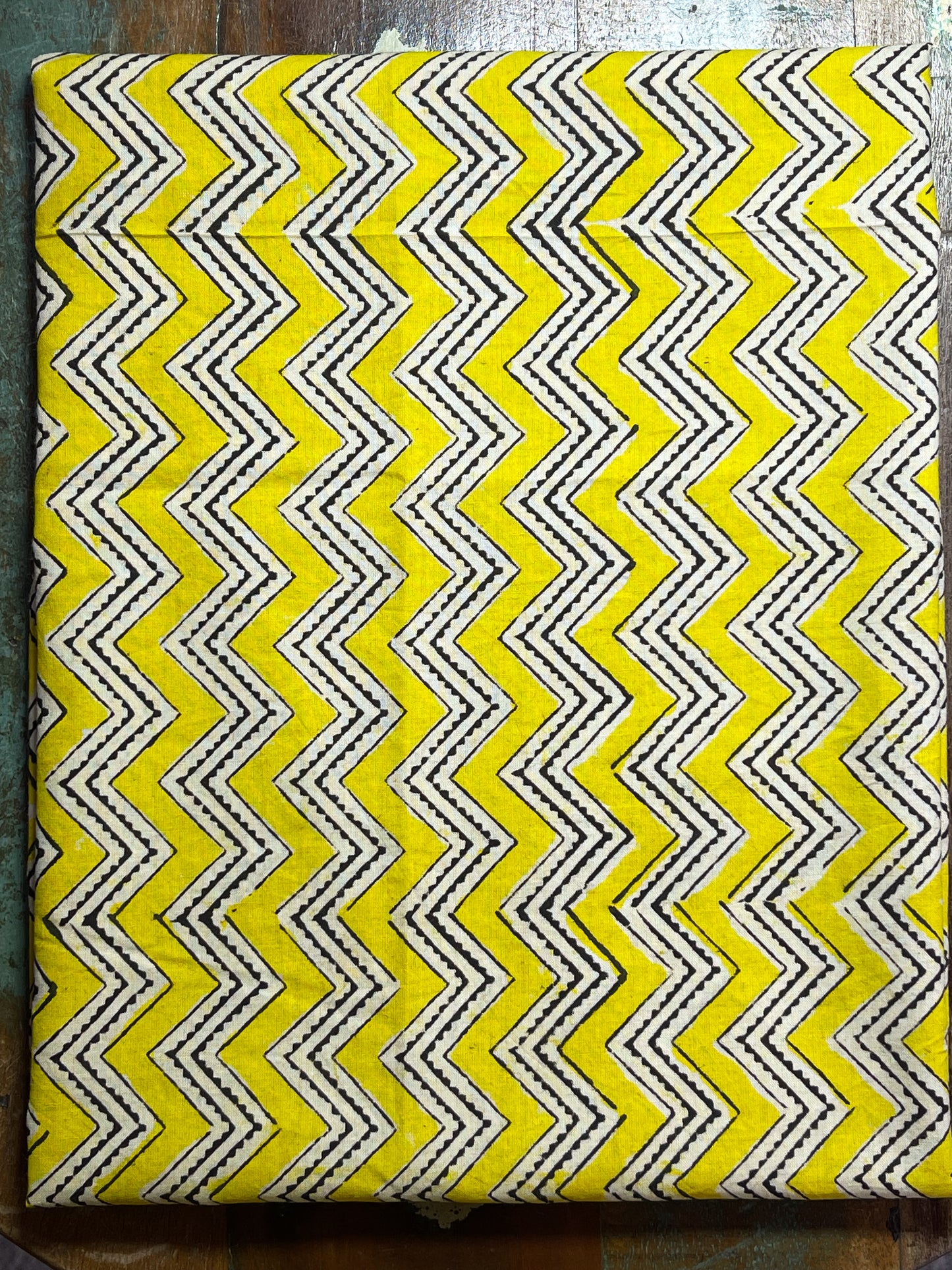 Handmade Natural Dyed Handblock Bagru / Dabu Printed Kota Doria Saree With Dabu Patch Border.