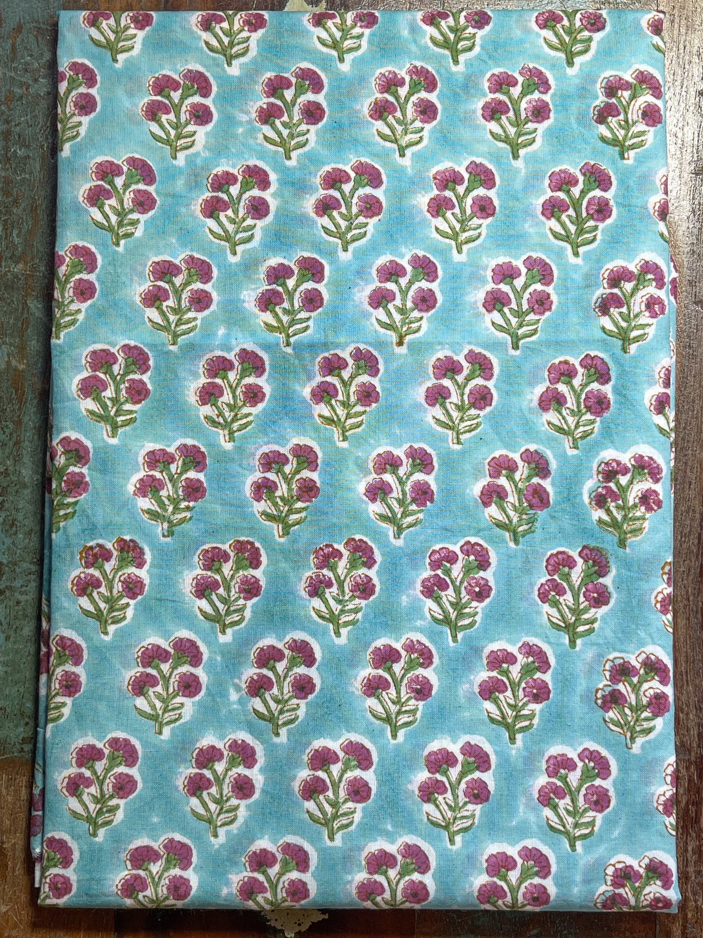 Handmade Natural Dyed Handblock Bagru / Dabu Printed Kota Doria Saree With Dabu Patch Border.