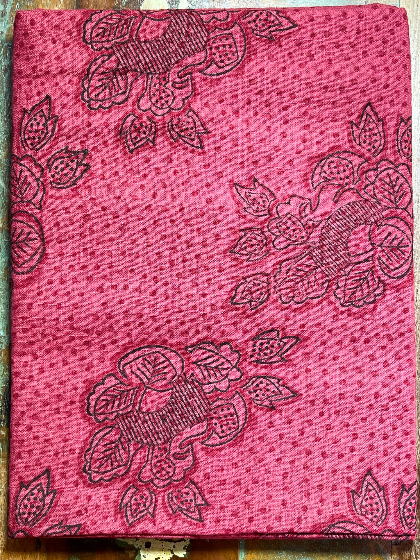 Handmade Natural Dyed Handblock Bagru / Dabu Printed Kota Doria Saree With Dabu Patch Border.