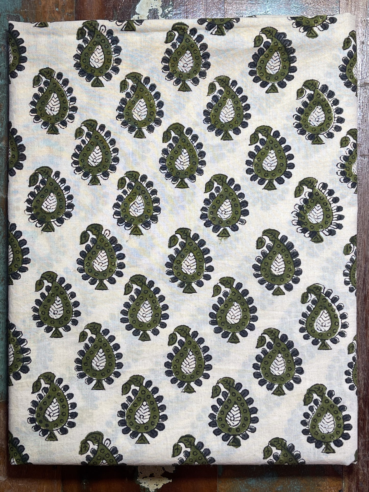 Handmade Natural Dyed Handblock Bagru / Dabu Printed Kota Doria Saree With Dabu Patch Border.