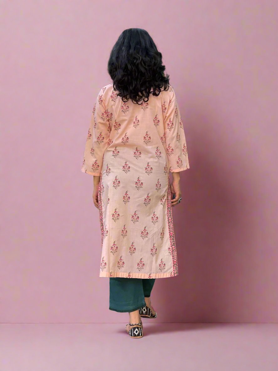 Handloom & handblock printed kurta