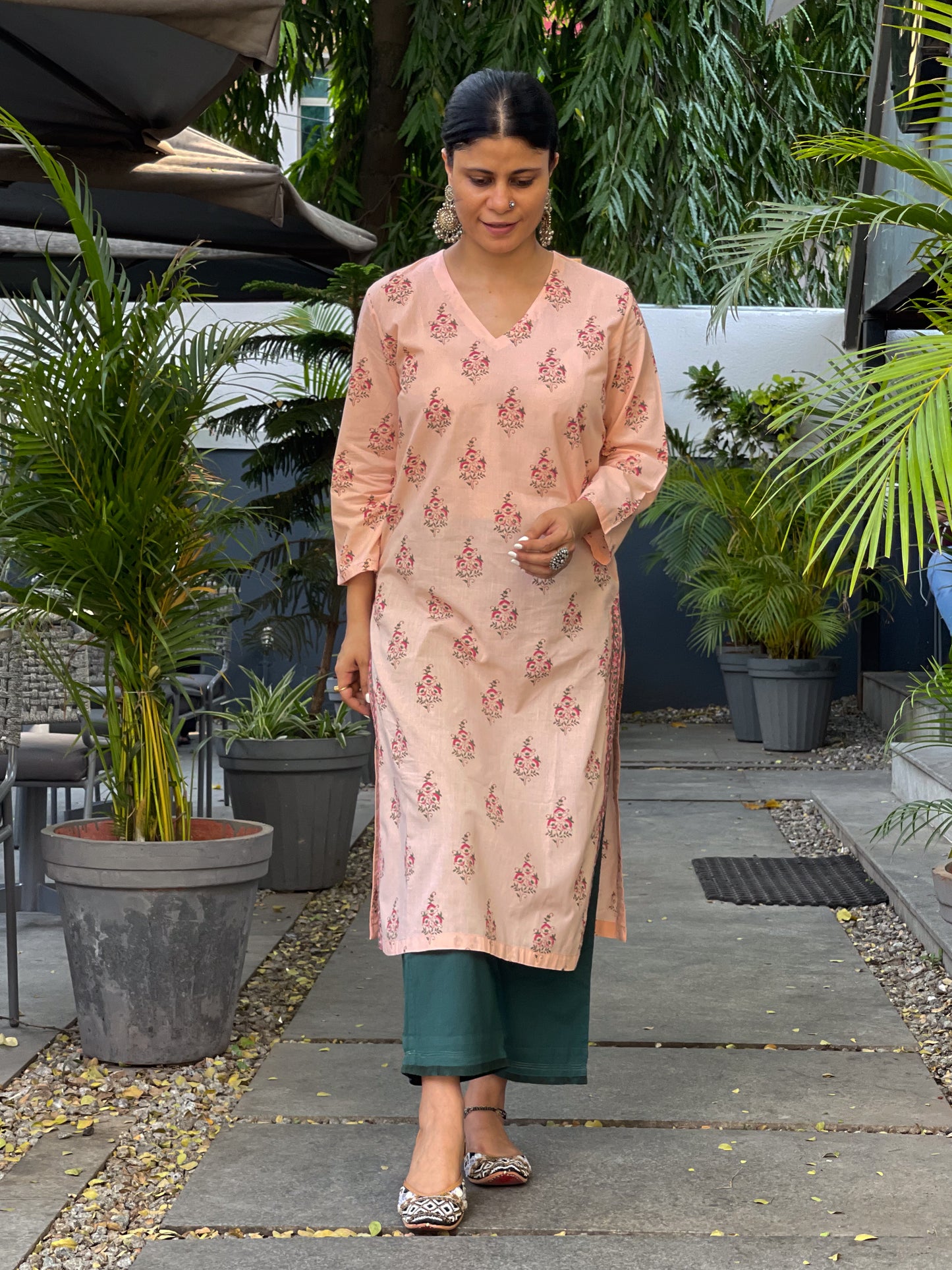 Handloom & handblock printed kurta