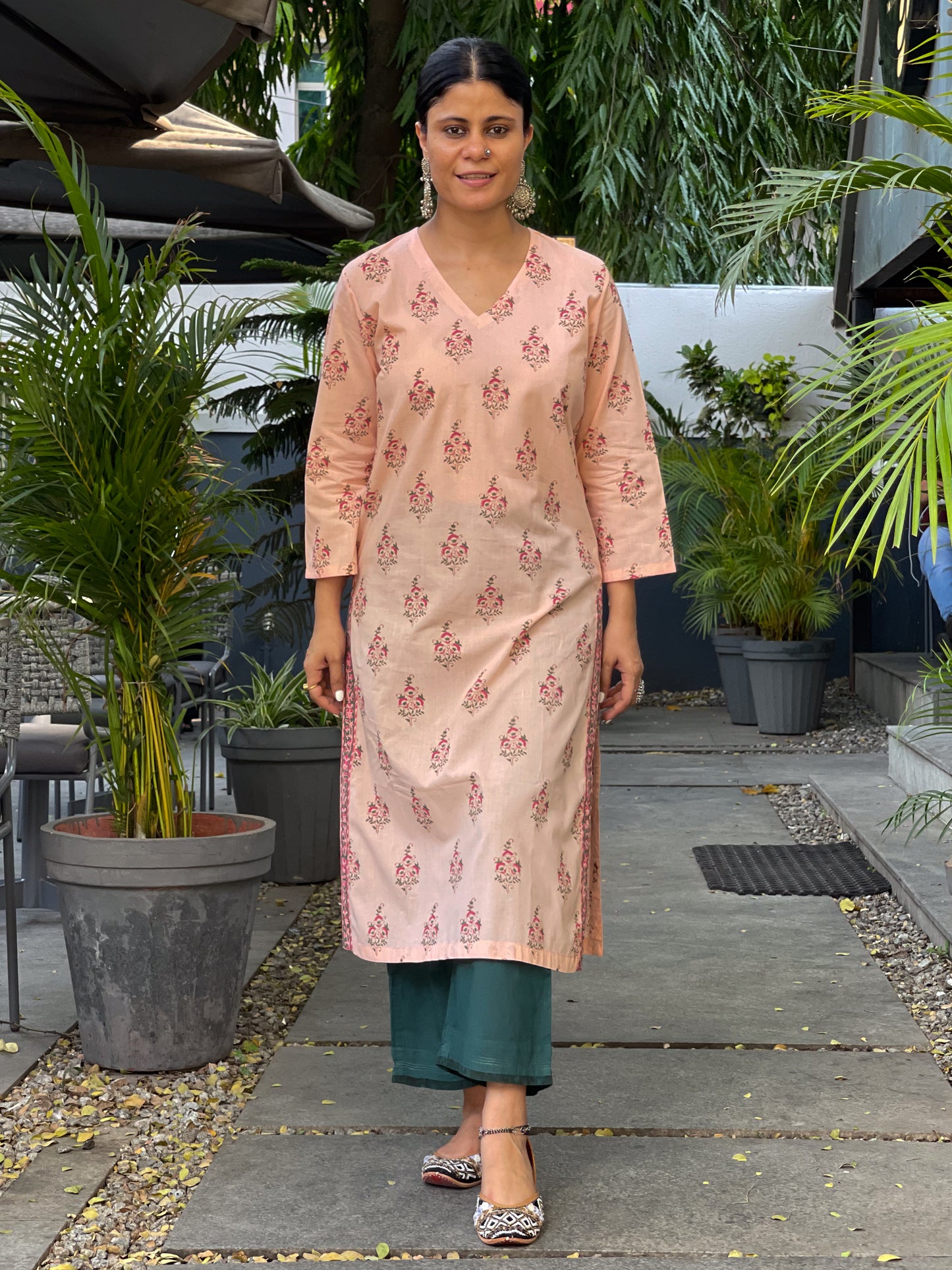 Handloom & handblock printed kurta