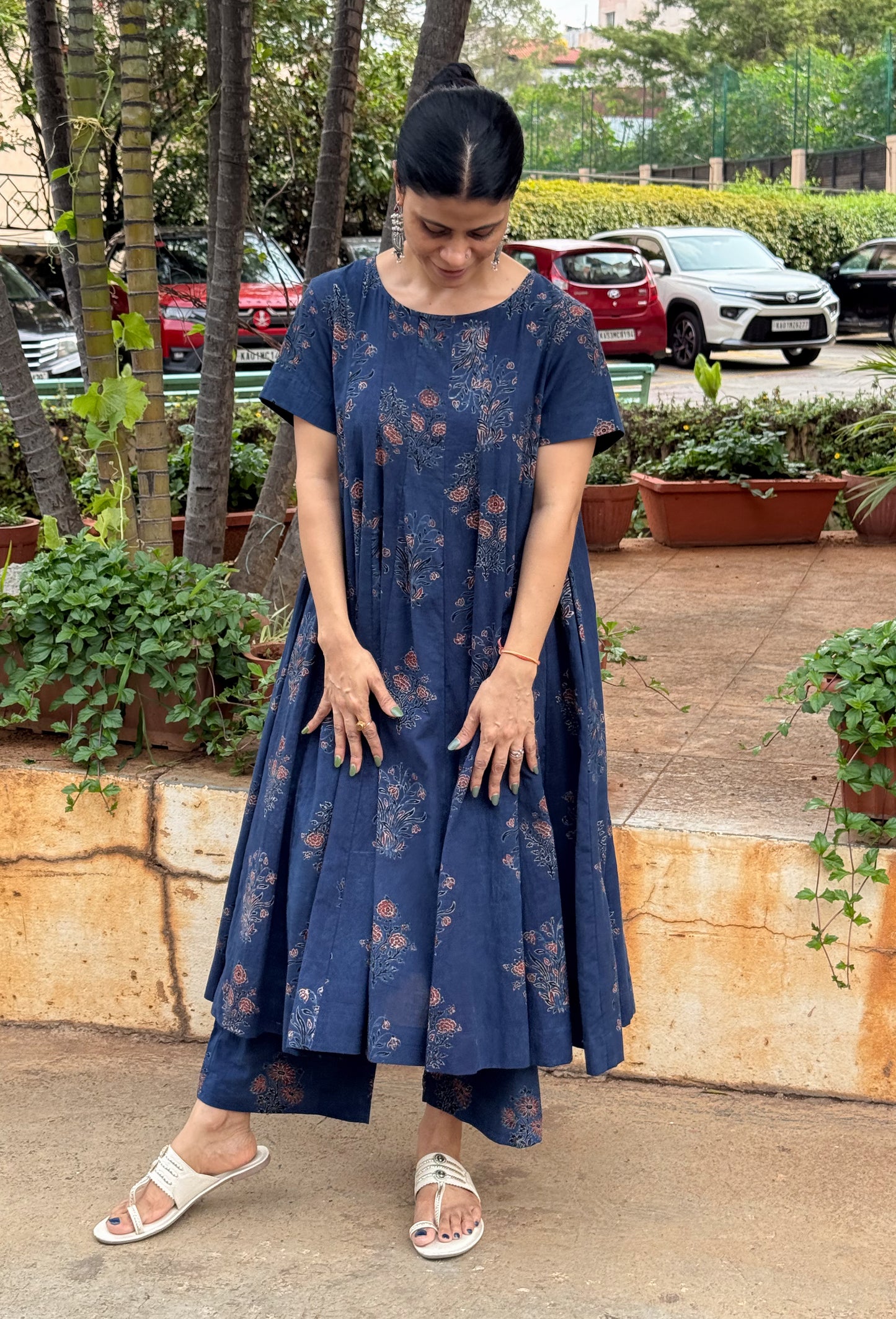 Cotton Handblock Printed Natural Dyed Ajrakh Kurta