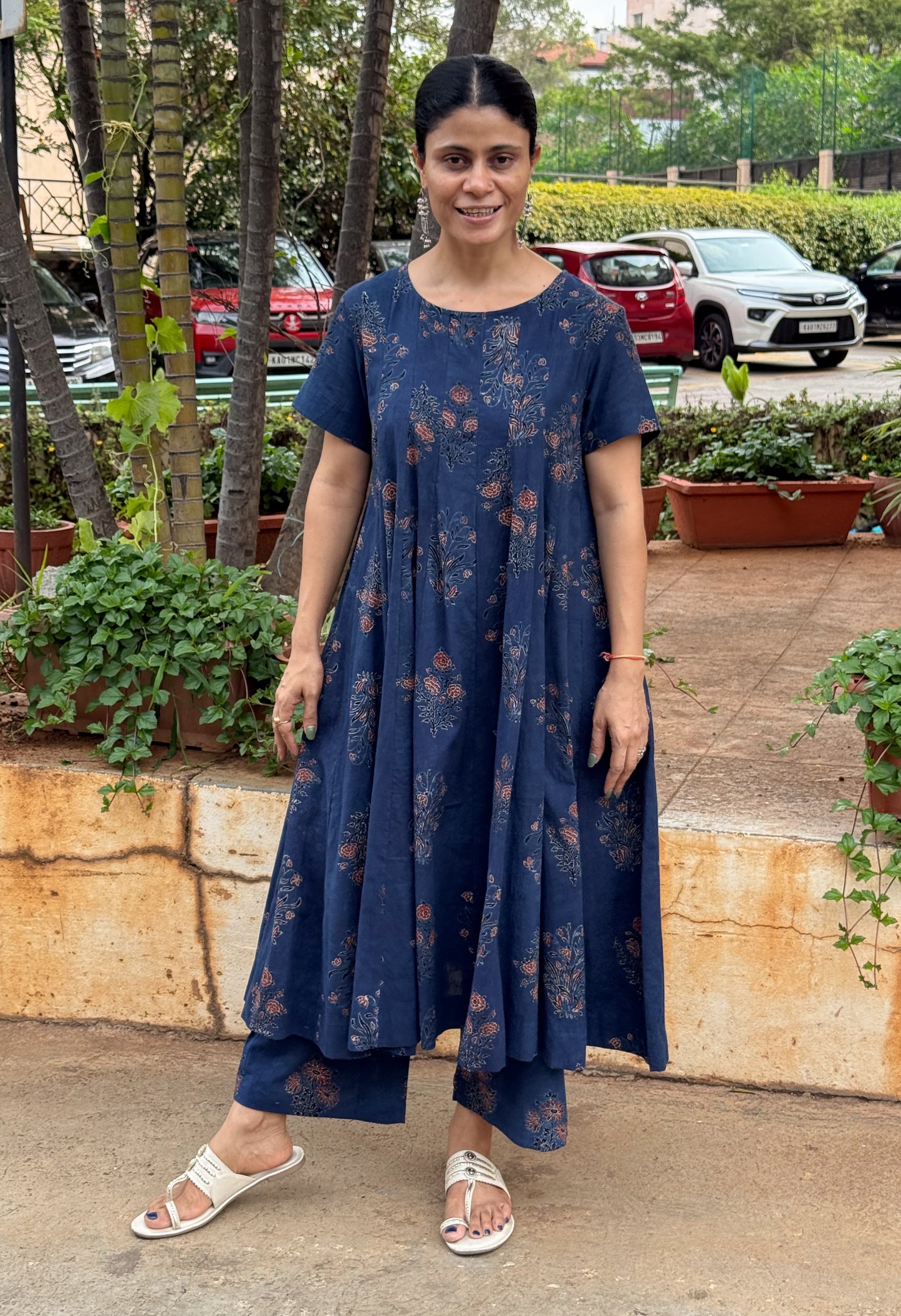 Cotton Handblock Printed Natural Dyed Ajrakh Kurta