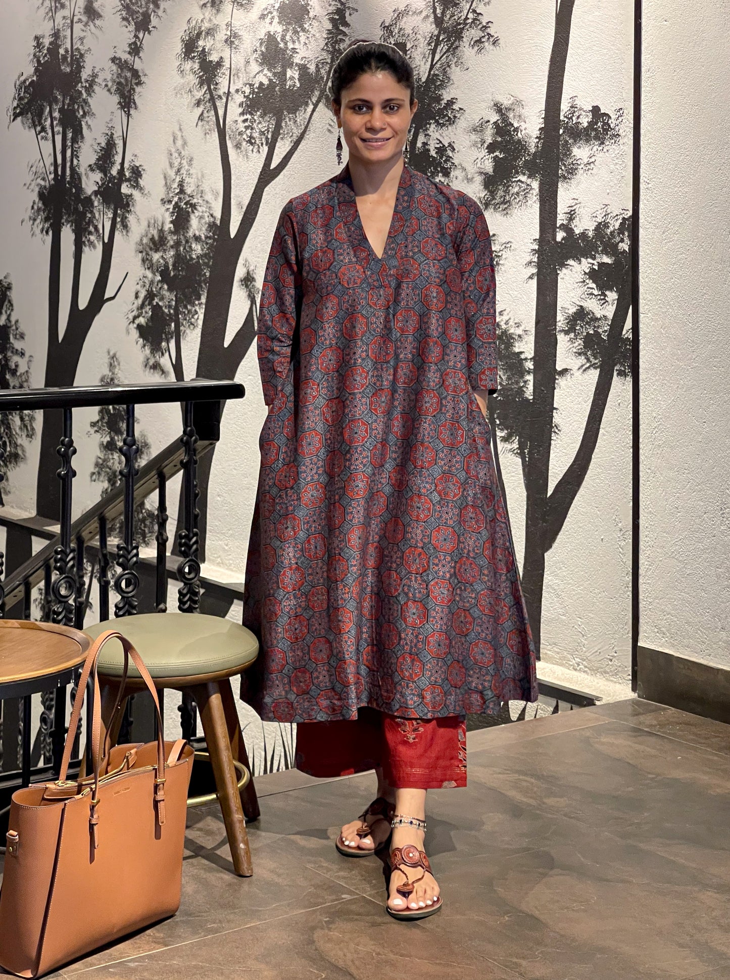 Handwoven Muslin jamdani Kalidar Kurta