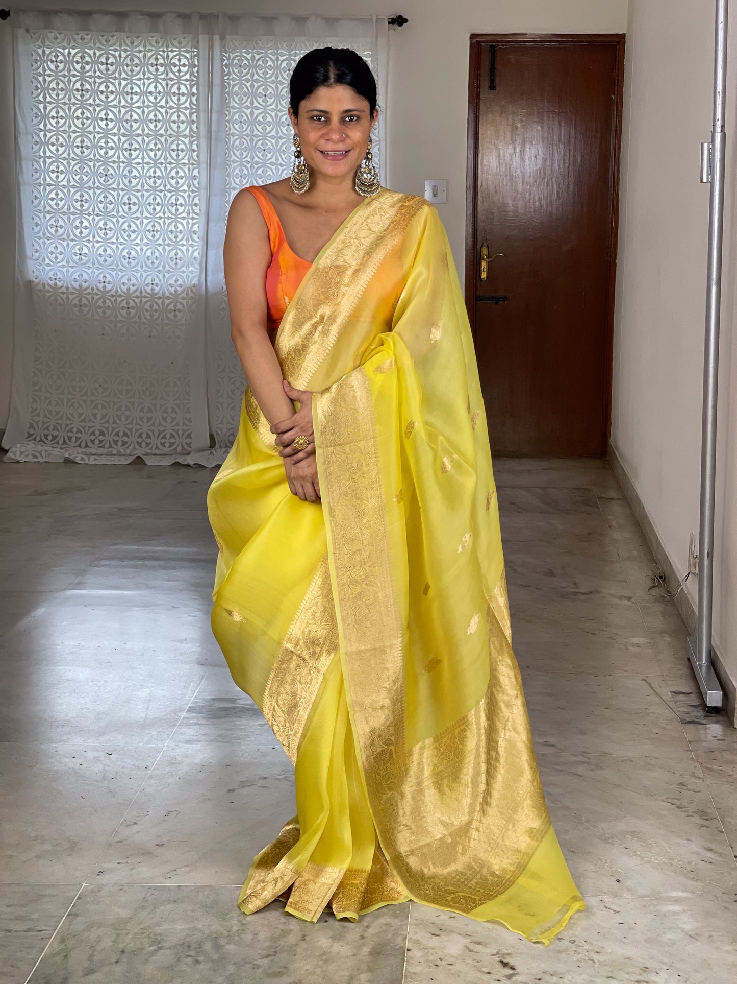 Handloom Kora Kadwa Banarasi Silk Saree
