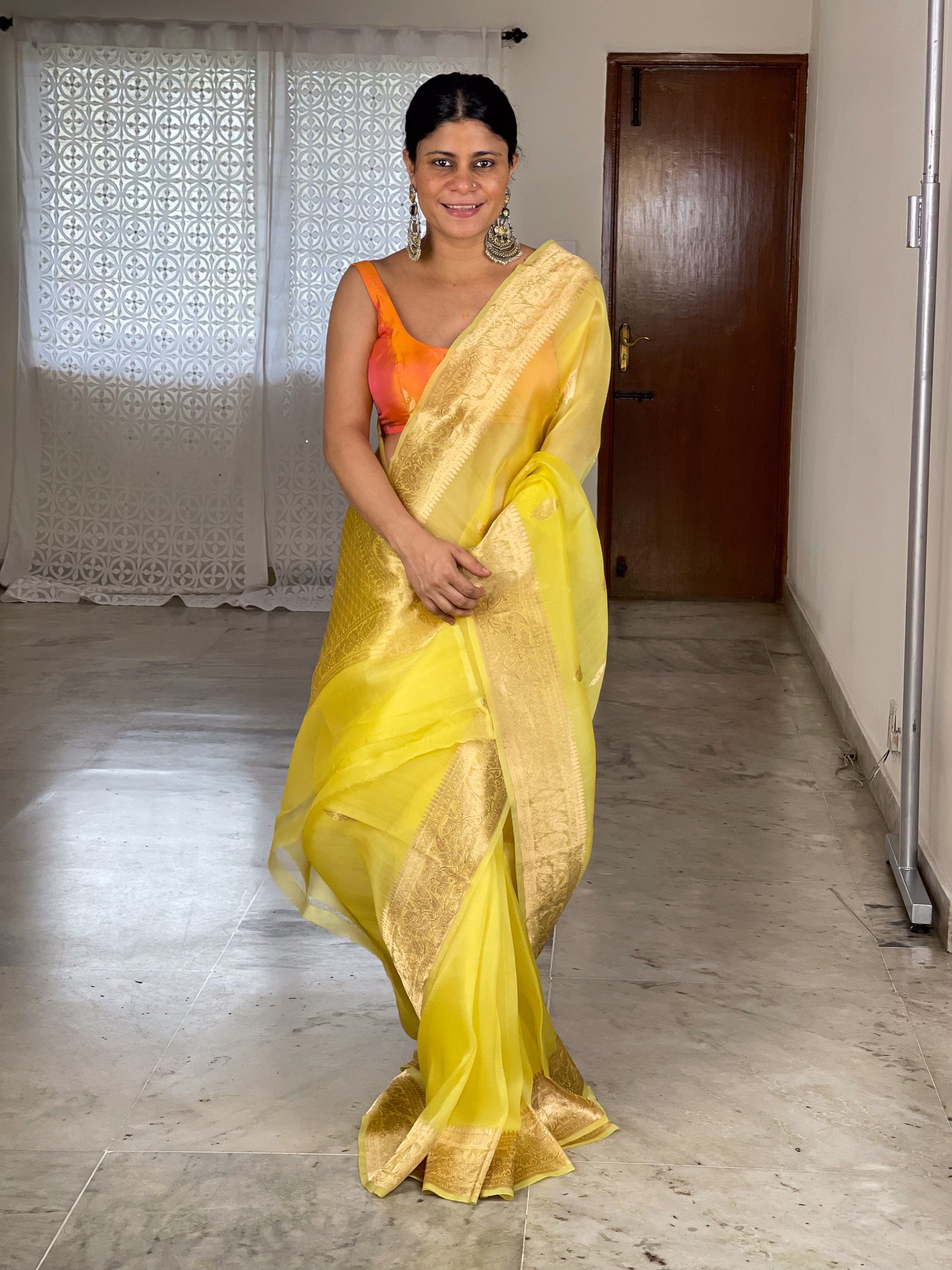 Handloom Kora Kadwa Banarasi Silk Saree