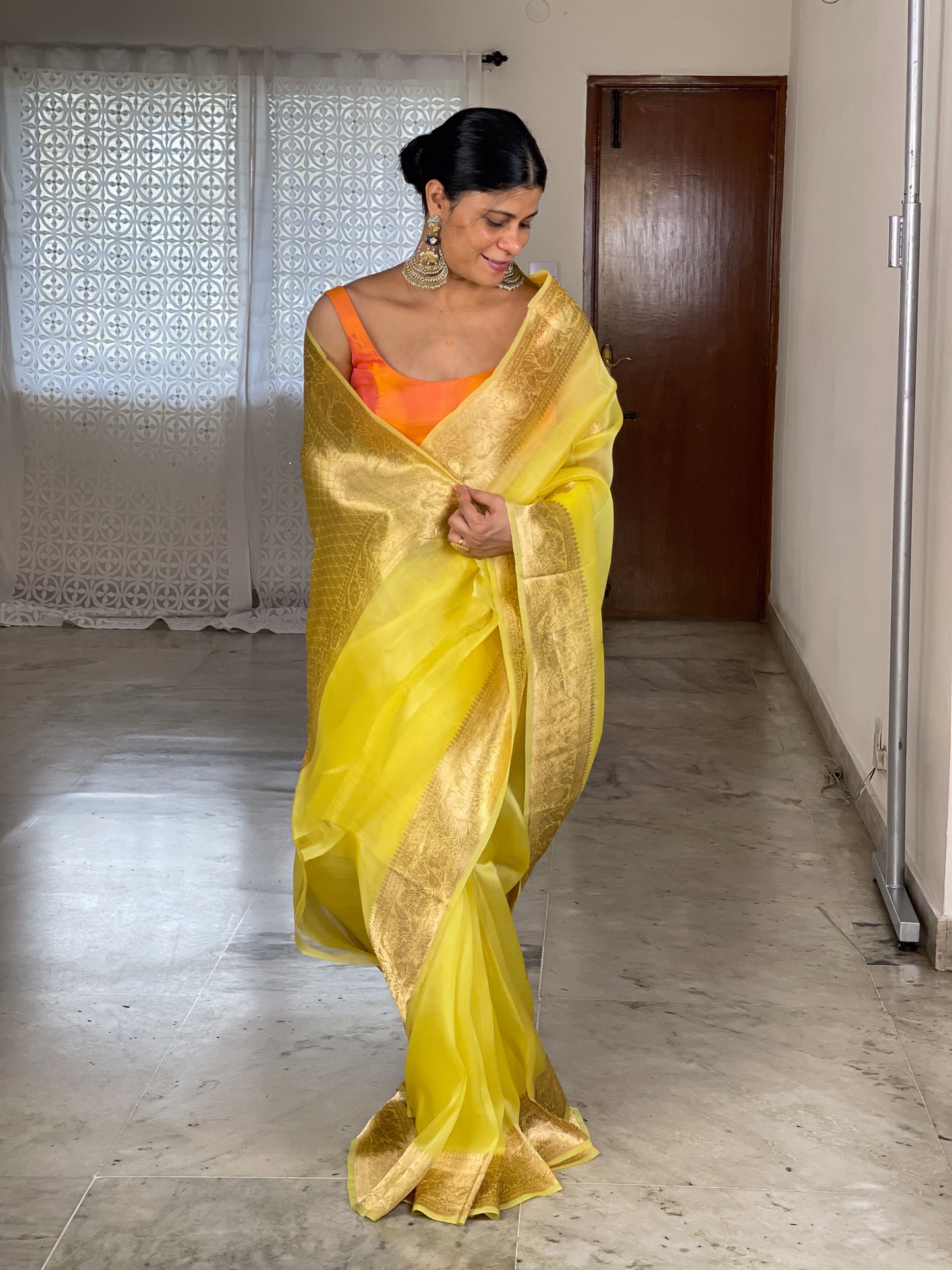 Handloom Kora Kadwa Banarasi Silk Saree