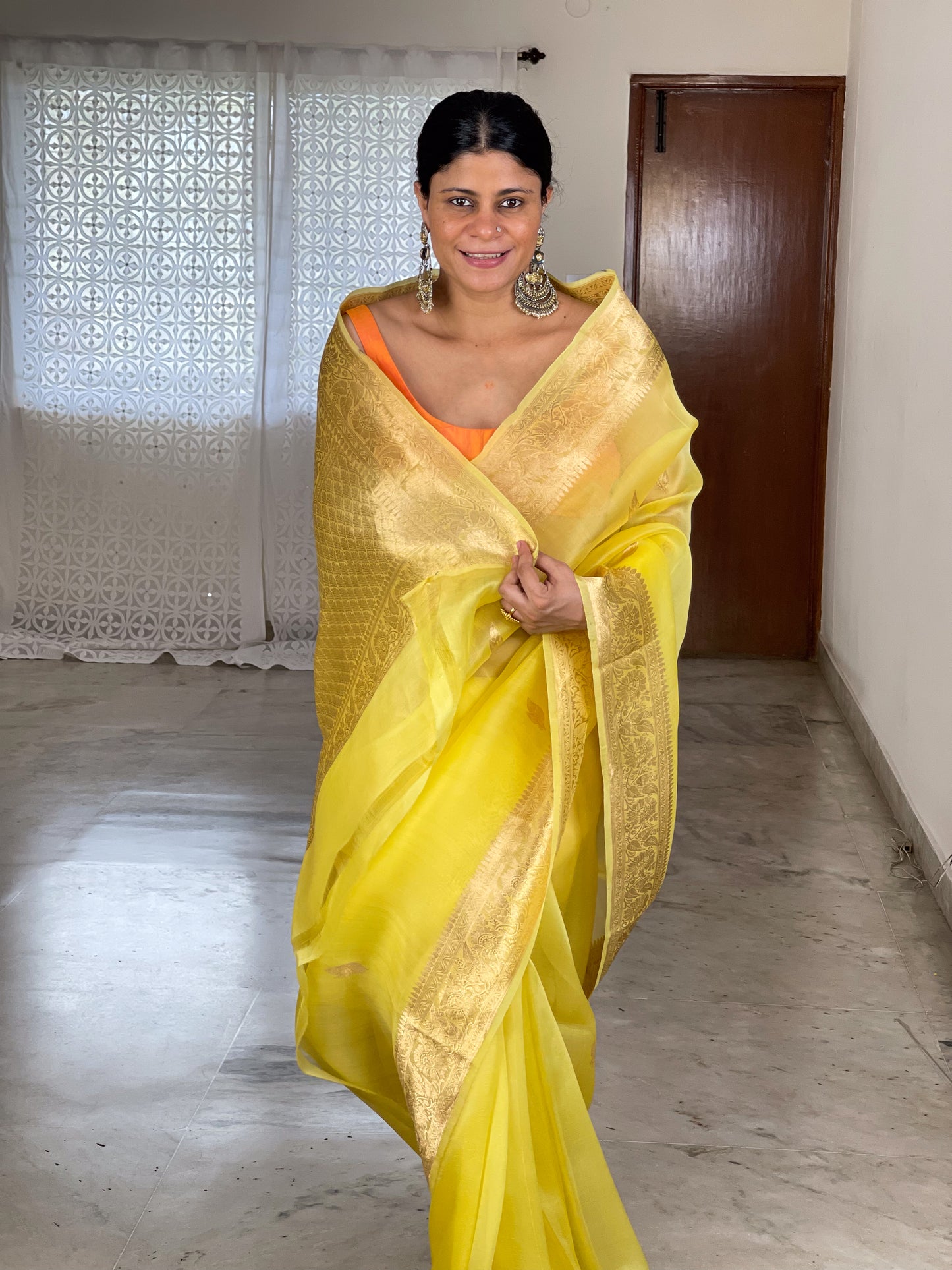 Handloom Kora Kadwa Banarasi Silk Saree