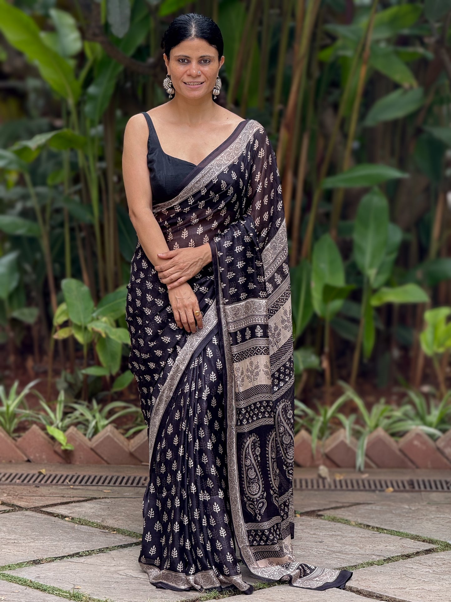 Handloom Kota Silk With Handblock Bagh Printed.