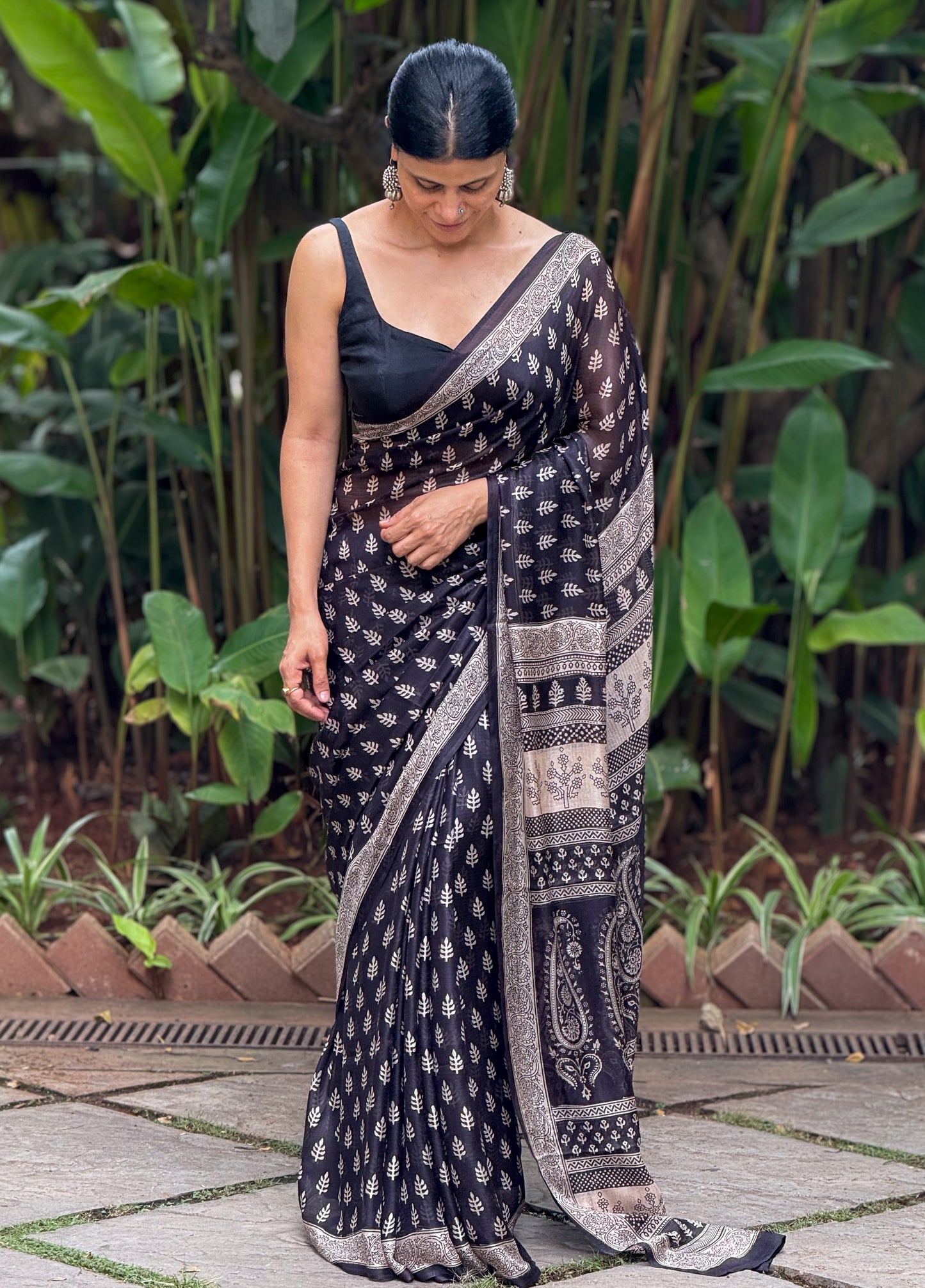 Handloom Kota Silk With Handblock Bagh Printed.