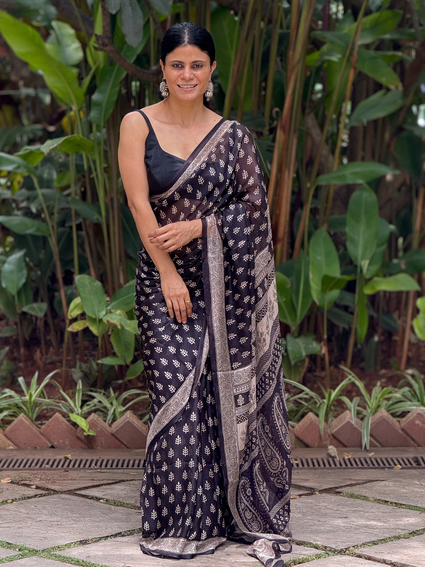 Handloom Kota Silk With Handblock Bagh Printed.