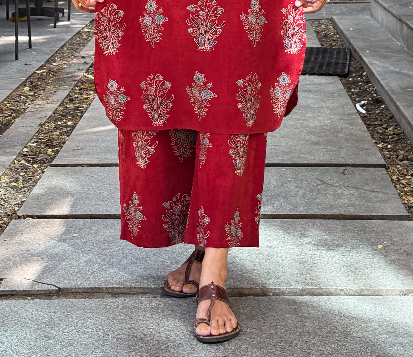 Cotton Handblock Printed Natural Dyed Ajrakh Pant