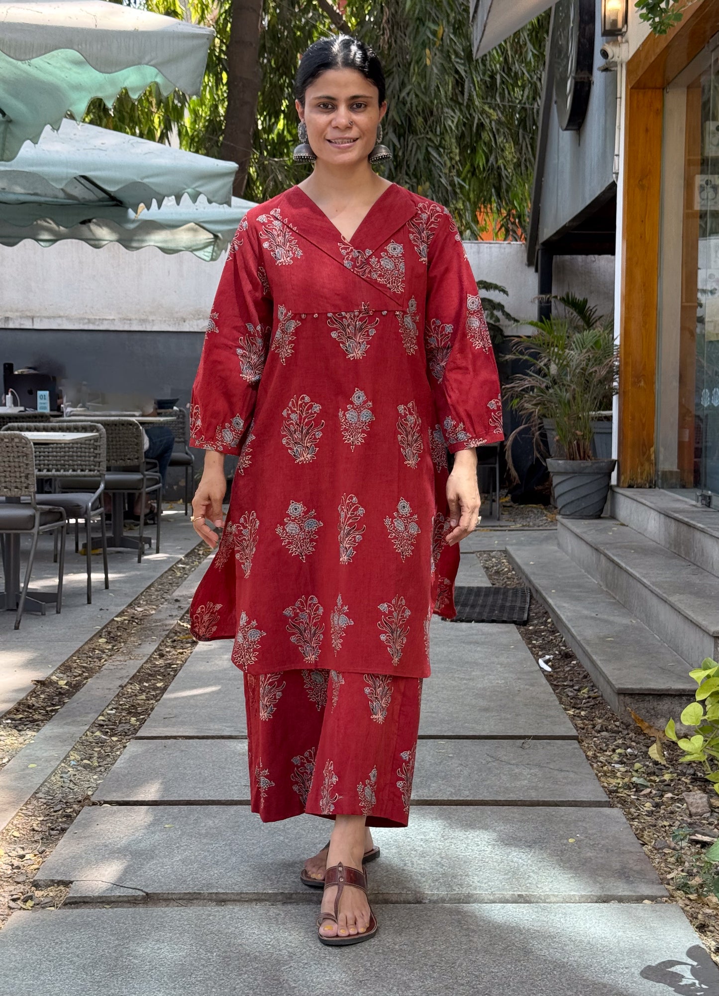 Cotton Handblock Printed Natural Dyed Ajrakh Pant