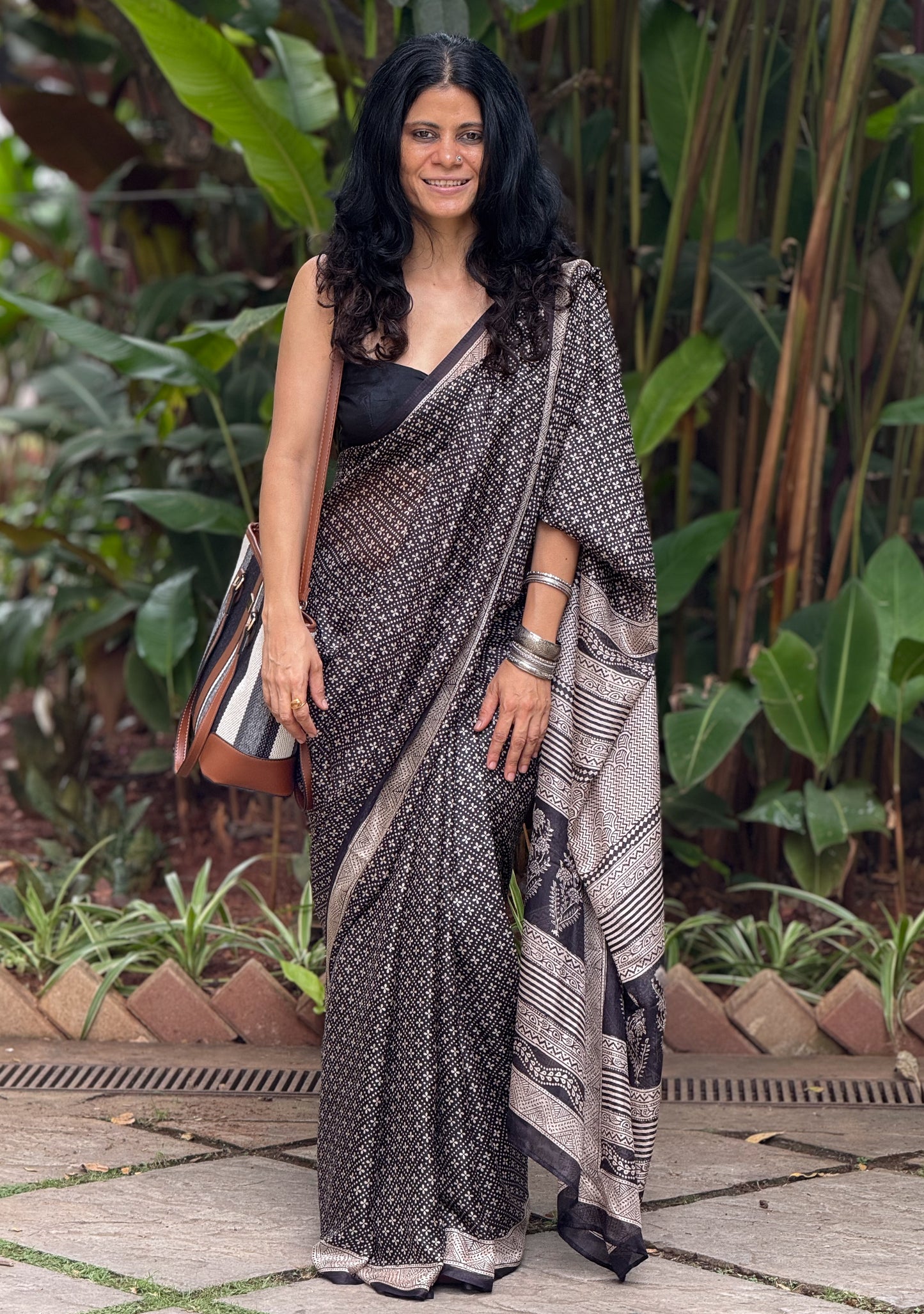 Handloom Kota Silk With Handblock Bagh Printed.