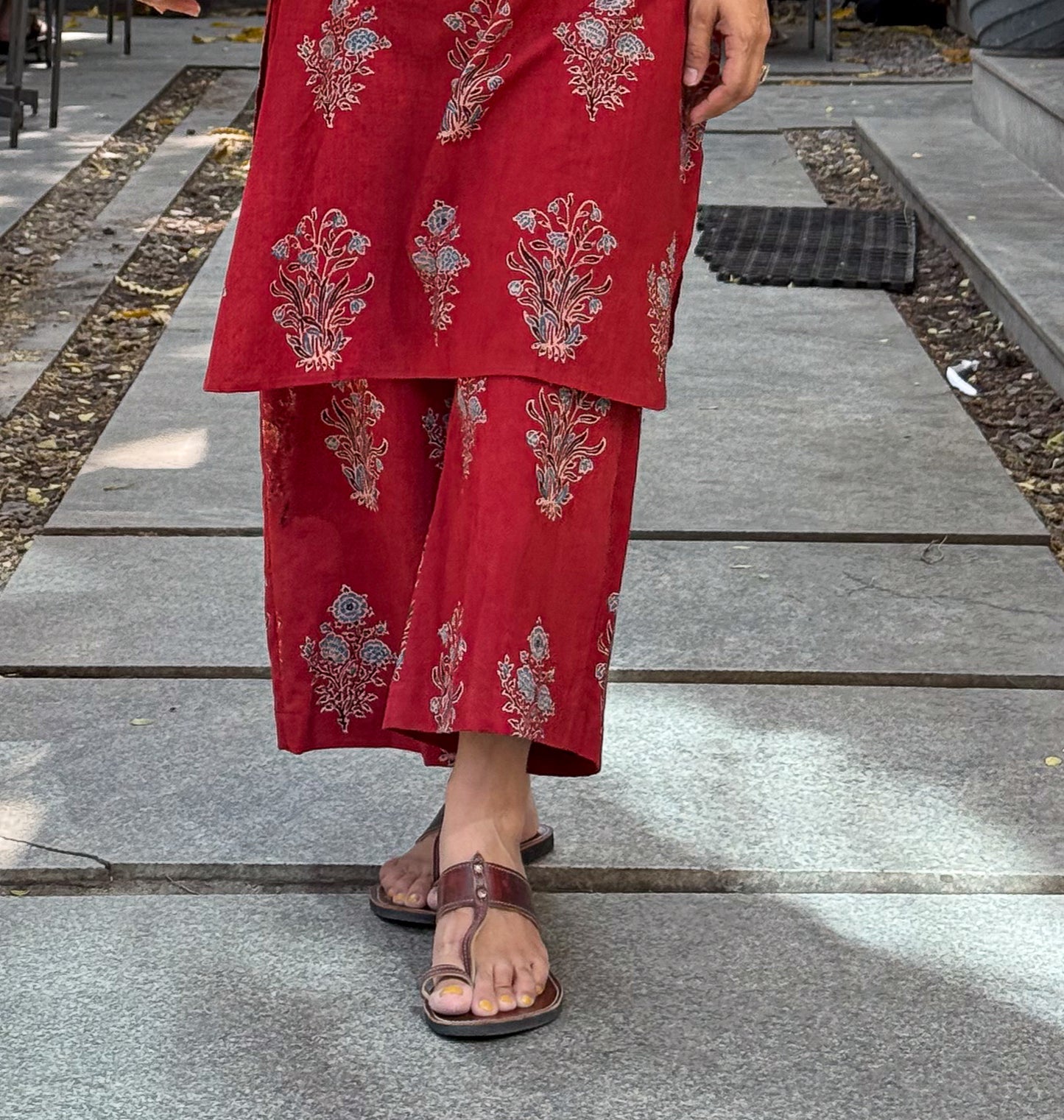 Cotton Handblock Printed Natural Dyed Ajrakh Pant