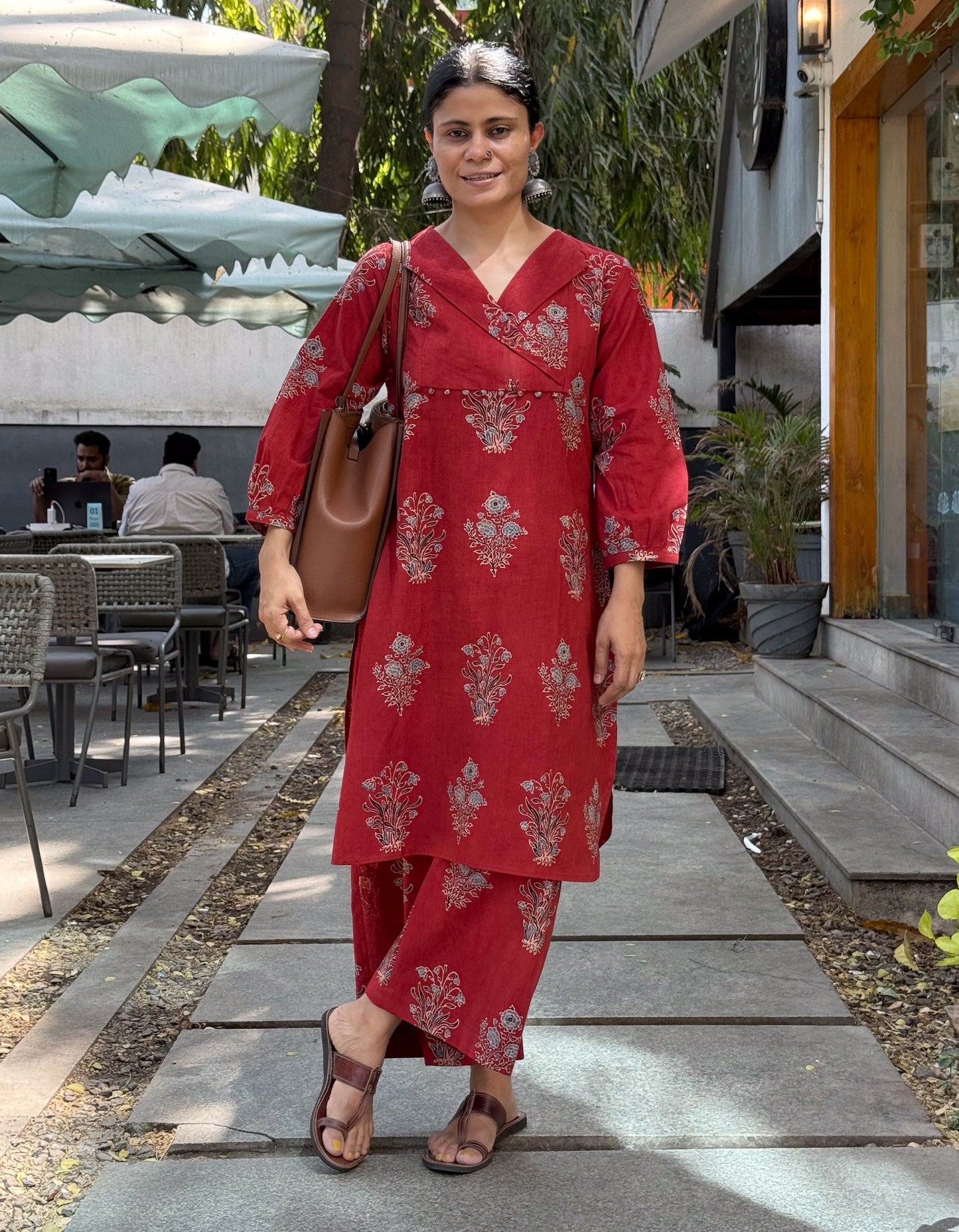 Cotton Handblock Printed Natural Dyed Ajrakh Pant