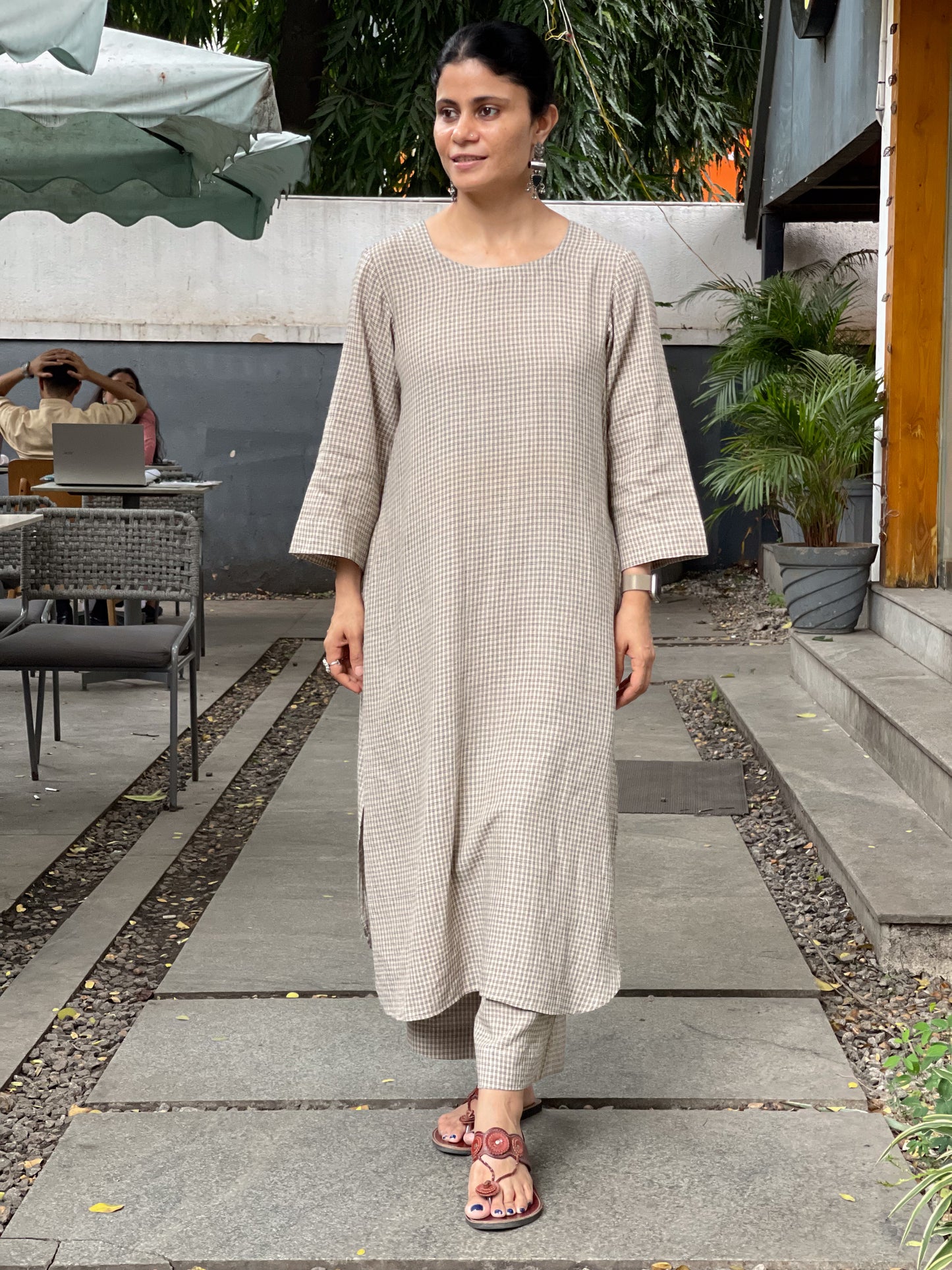 Hand Embroidered Chikankari Tussar silk Kurta