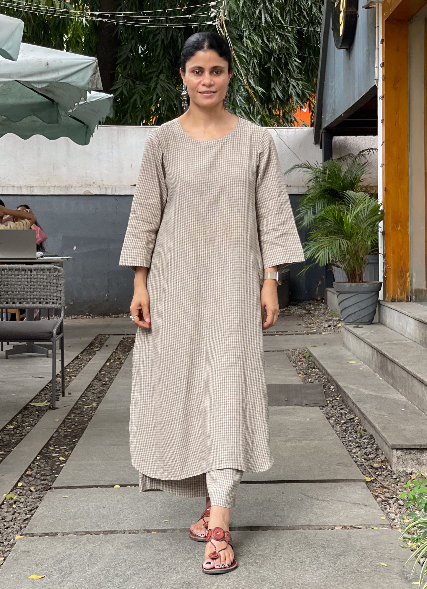Hand Embroidered Chikankari Tussar silk Kurta