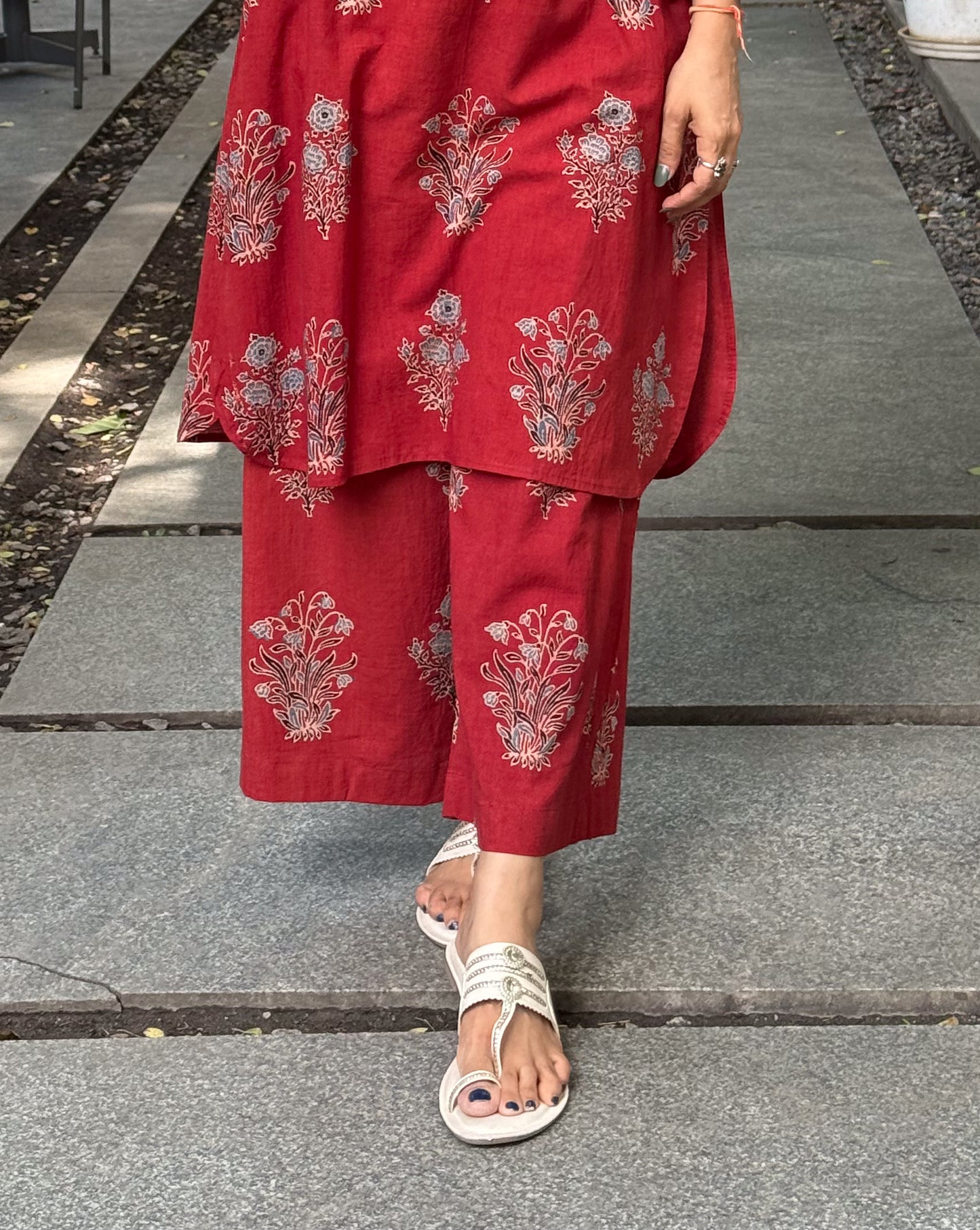 Cotton Handblock Printed Natural Dyed Ajrakh Pant