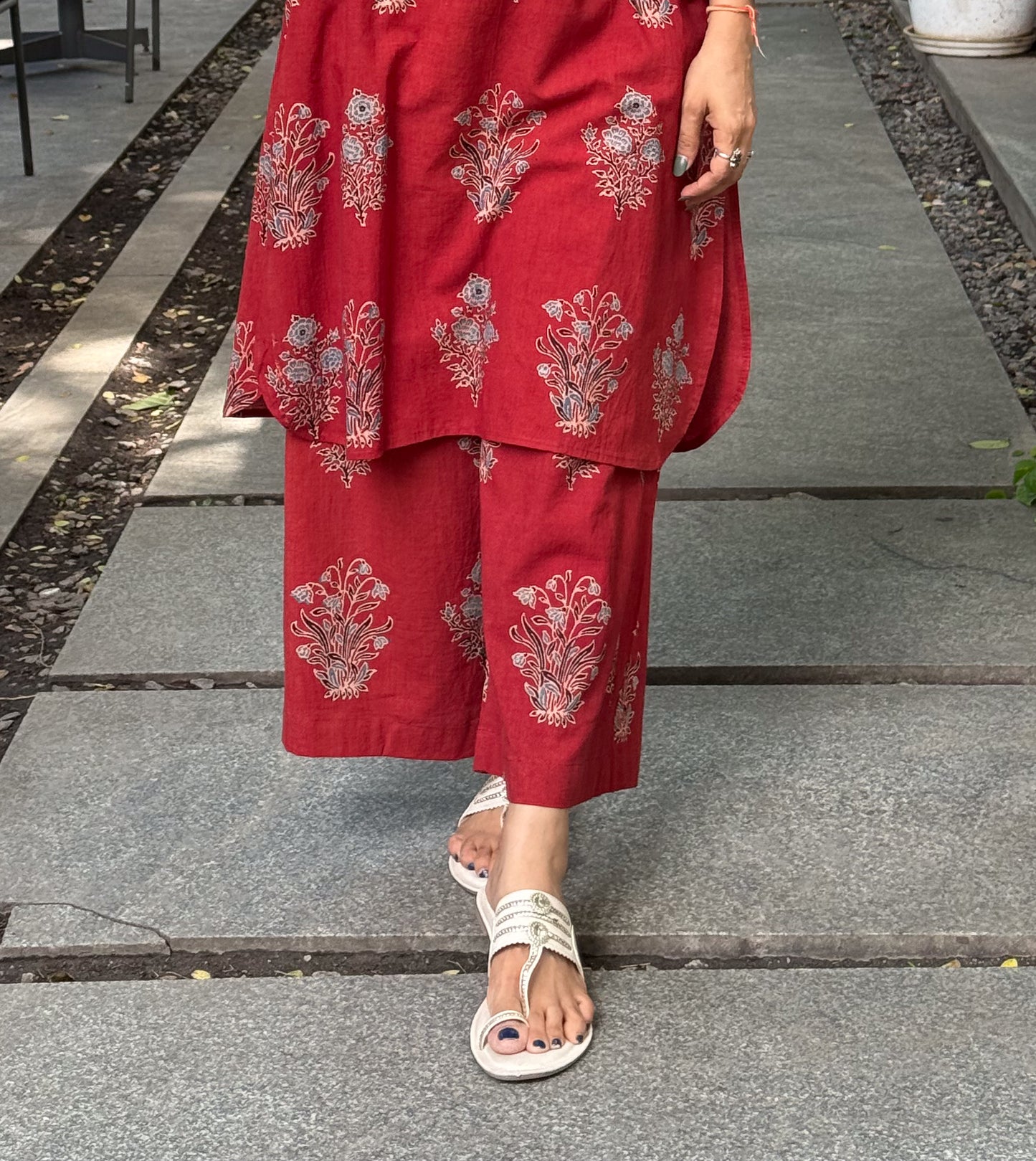 Cotton Handblock Printed Natural Dyed Ajrakh Pant