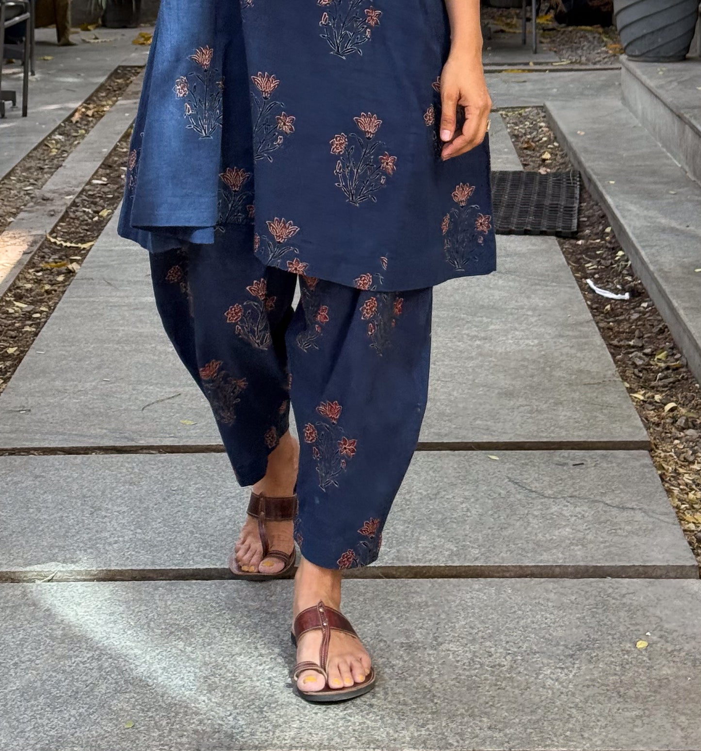 Cotton Handblock Printed Natural Dyed Ajrakh Pant