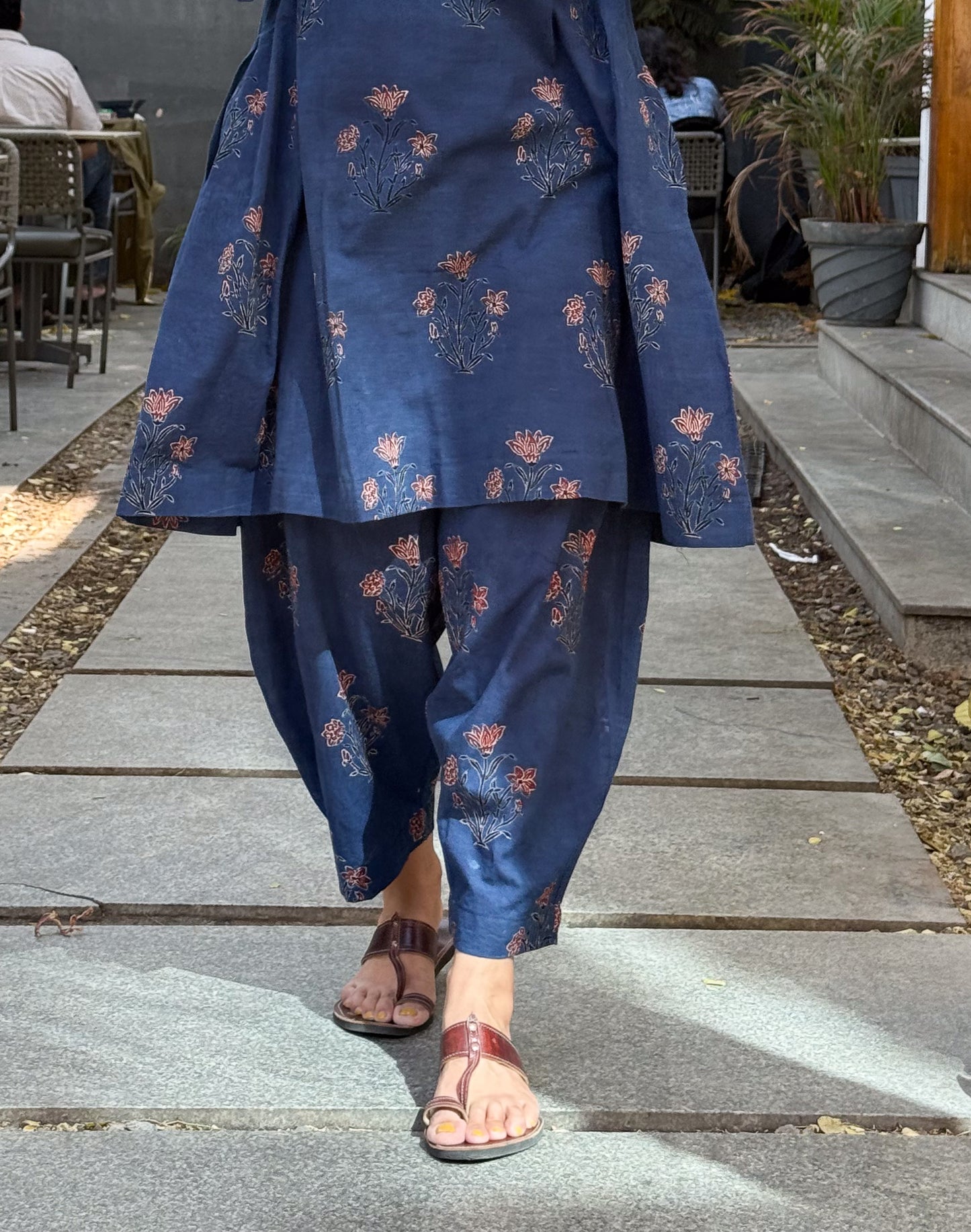 Cotton Handblock Printed Natural Dyed Ajrakh Pant