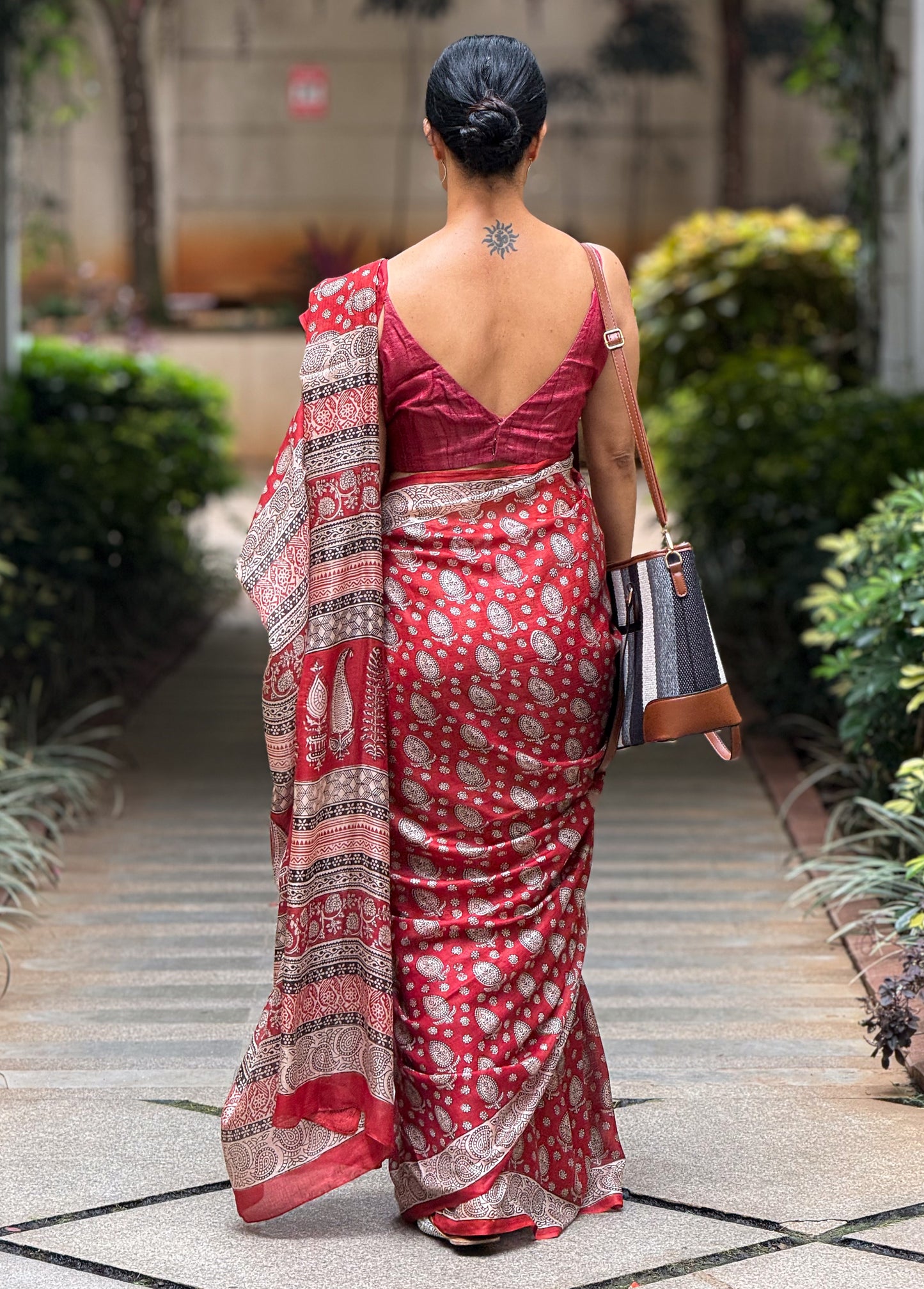 Handloom Kota Silk with Handblock Bagh Printed.