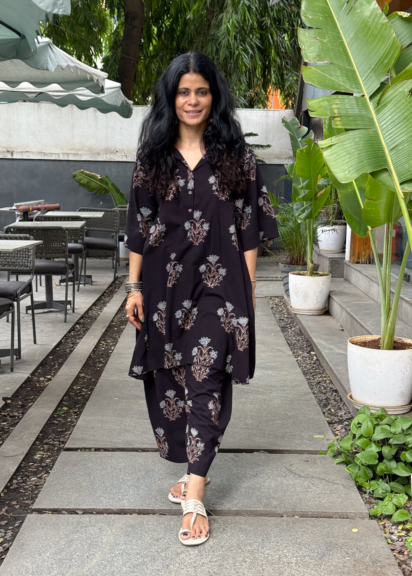 Cotton Handblock Printed Natural Dyed Ajrakh Kurta