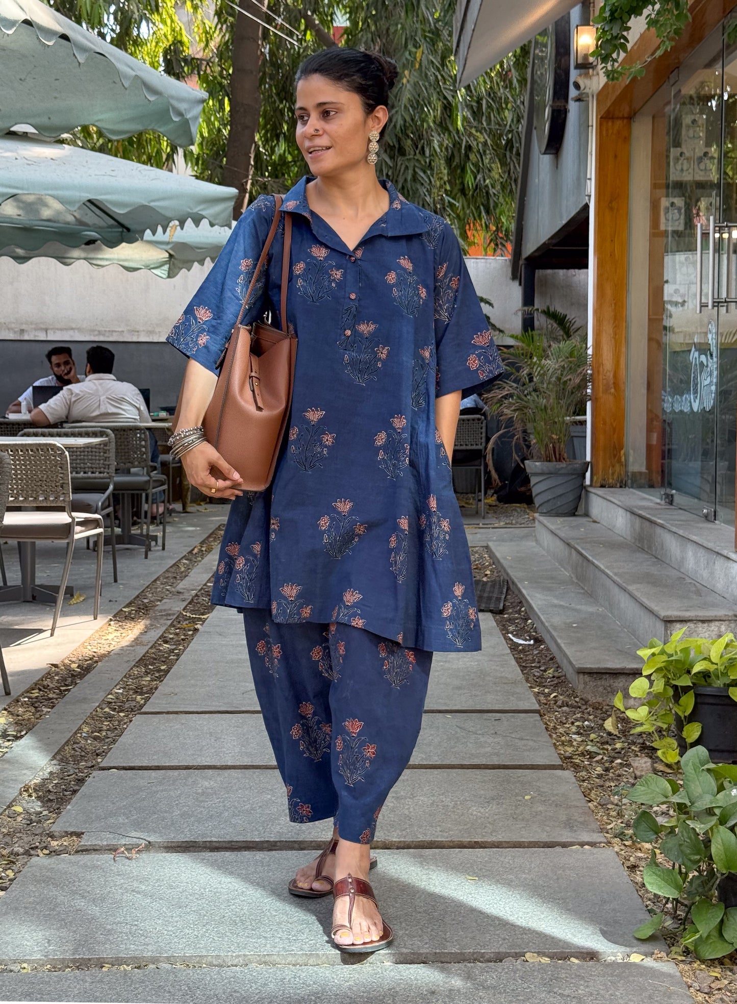 Cotton Handblock Printed Natural Dyed Ajrakh Pant